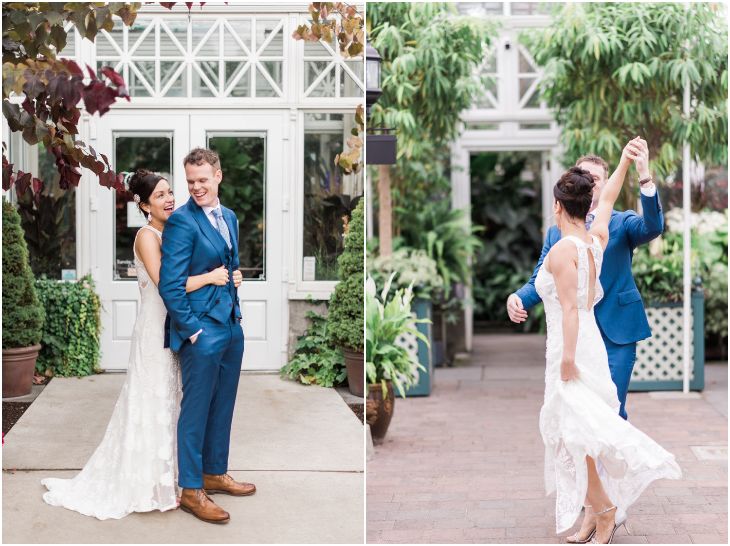 Claire and Andy's Skansonia wedding. Volunteer Park conservatory