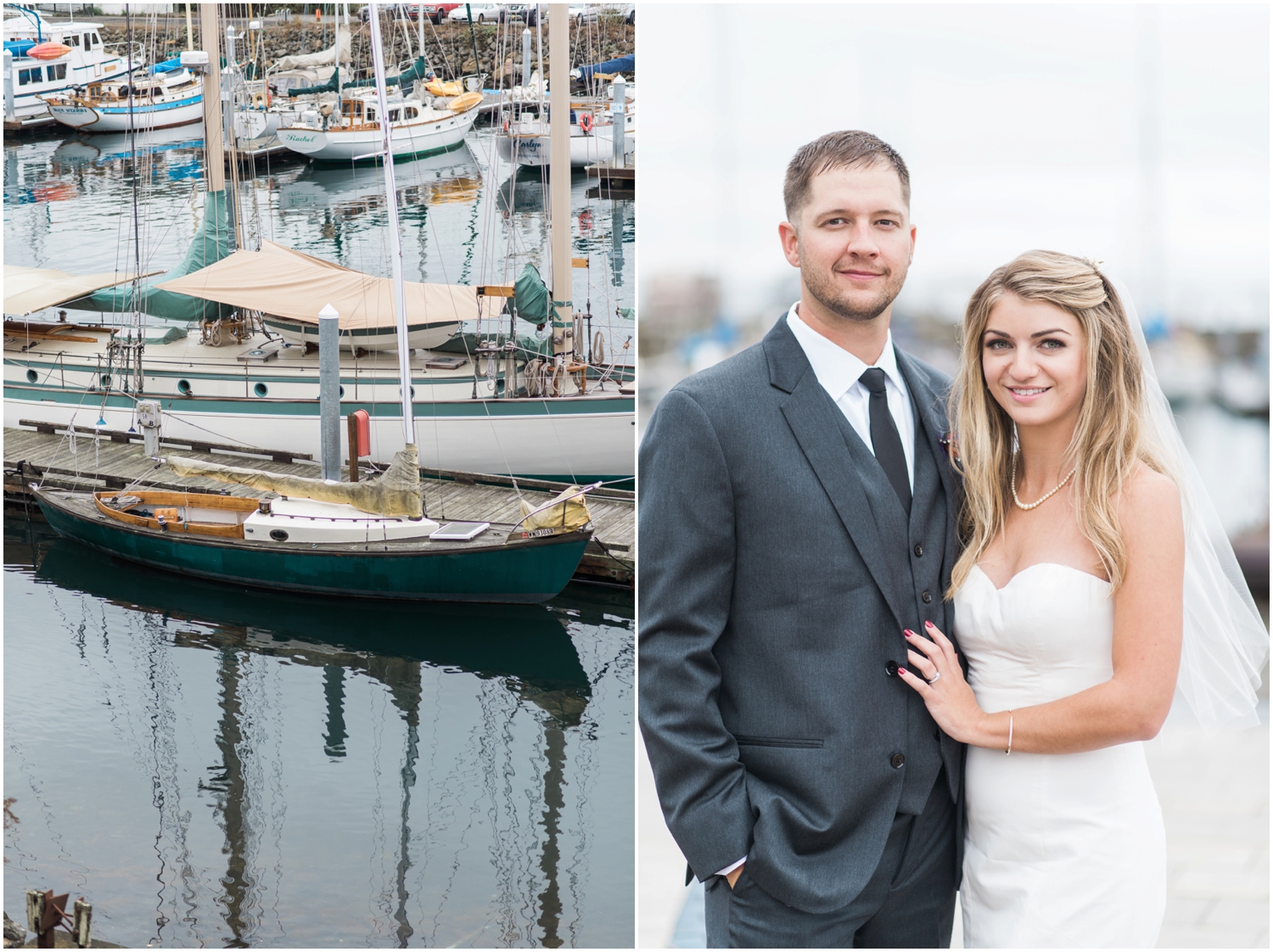 Chris & Laurens Nautical Port Townsend Wedding. Fall.  Old vintage Wooden Boats. Driftwood. Sand. Pre-Ceremony cocktails. Chalkboard Signs. 