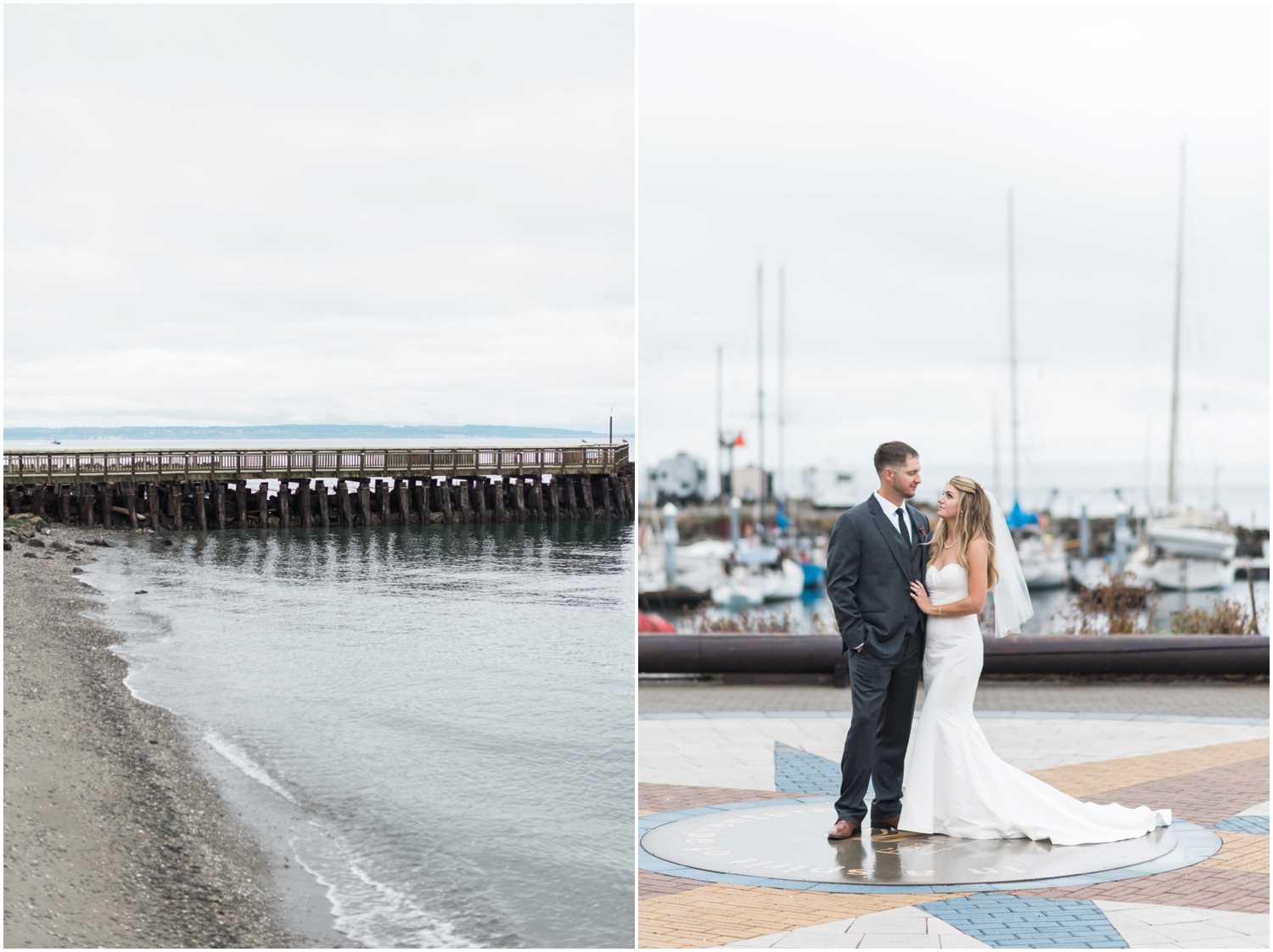 Chris & Laurens Nautical Port Townsend Wedding. Fall.  Old vintage Wooden Boats. Driftwood. Sand. Pre-Ceremony cocktails. Chalkboard Signs. 