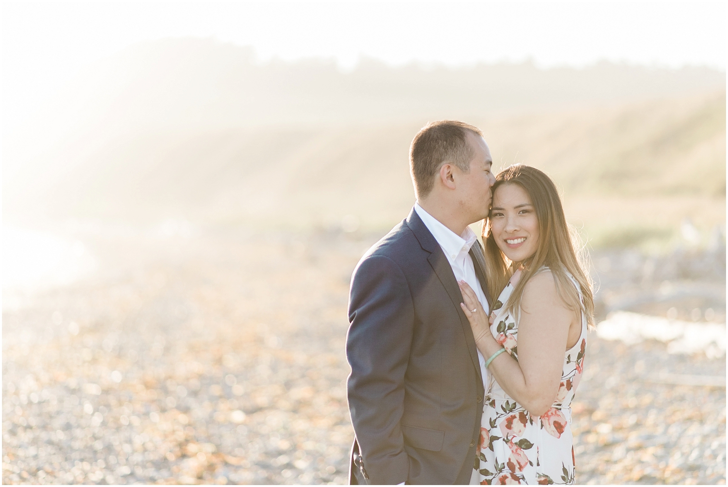 Whidbey Island, PNW Engagment Photographer, Lavendar Farm, Rose Gold, Romantic Photography, Ebeys Landing, Sunset