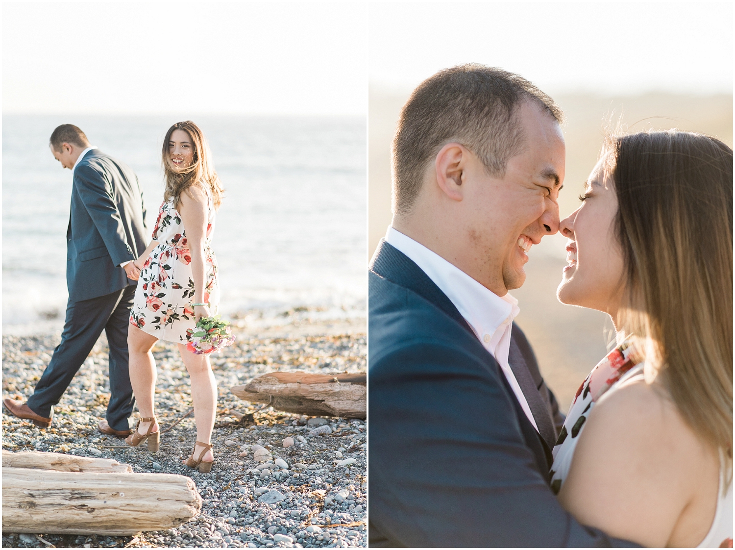 Whidbey Island, PNW Engagment Photographer, Lavendar Farm, Rose Gold, Romantic Photography, Ebeys Landing, Sunset
