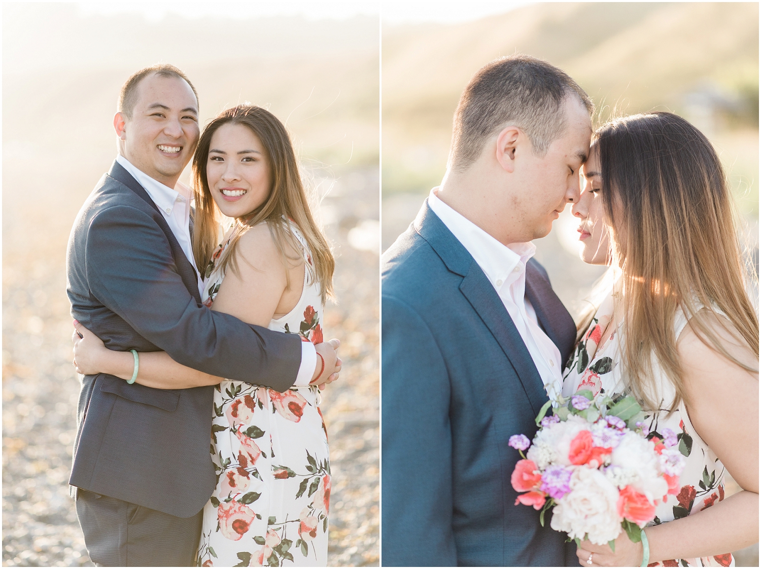 Whidbey Island, PNW Engagment Photographer, Lavendar Farm, Rose Gold, Romantic Photography, Ebeys Landing, Sunset