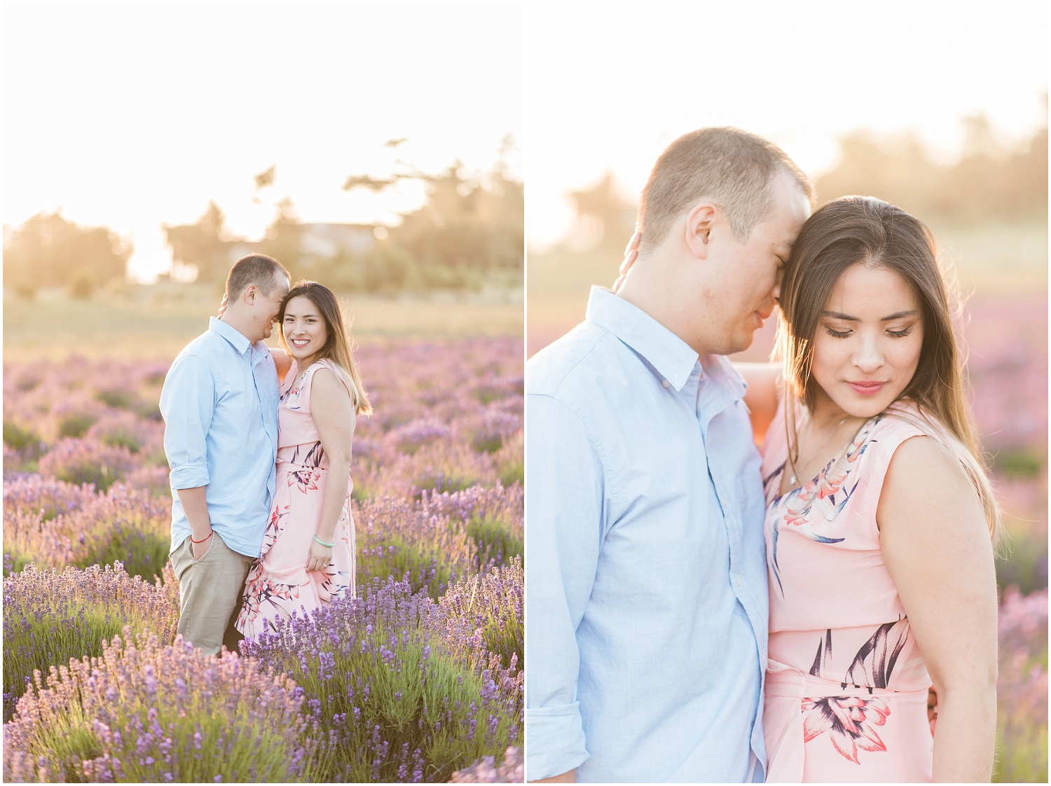 Whidbey Island, PNW Engagment Photographer, Lavendar Farm, Rose Gold, Romantic Photography, Ebeys Landing, Sunset