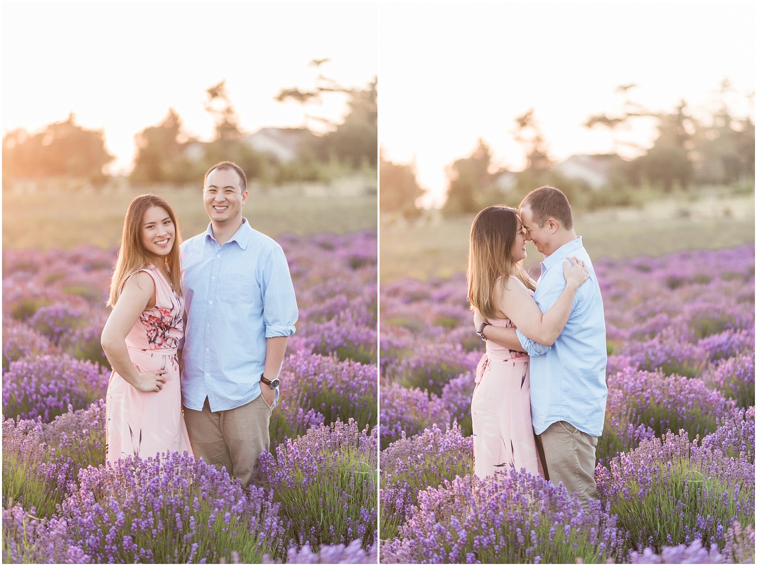Whidbey Island, PNW Engagment Photographer, Lavendar Farm, Rose Gold, Romantic Photography, Ebeys Landing, Sunset