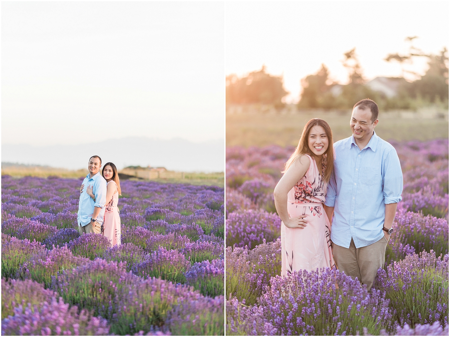 Whidbey Island, PNW Engagment Photographer, Lavendar Farm, Rose Gold, Romantic Photography, Ebeys Landing, Sunset