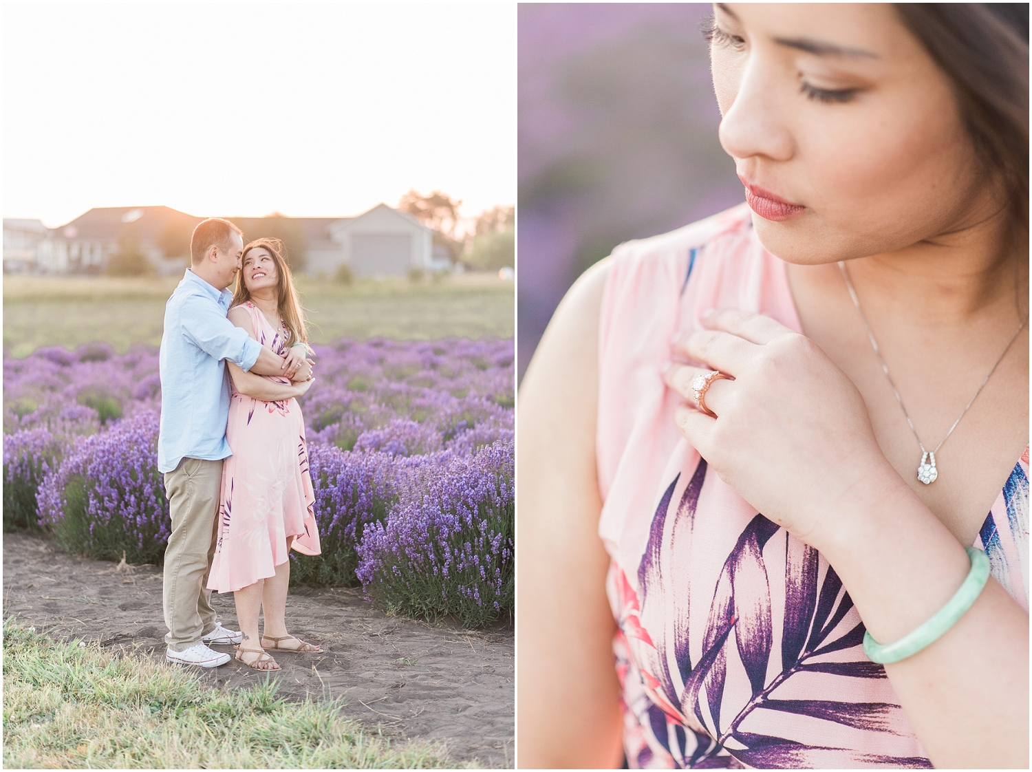  Whidbey Island, PNW Engagment Photographer, Lavendar Farm, Rose Gold, Romantic Photography, Ebeys Landing, Sunset 