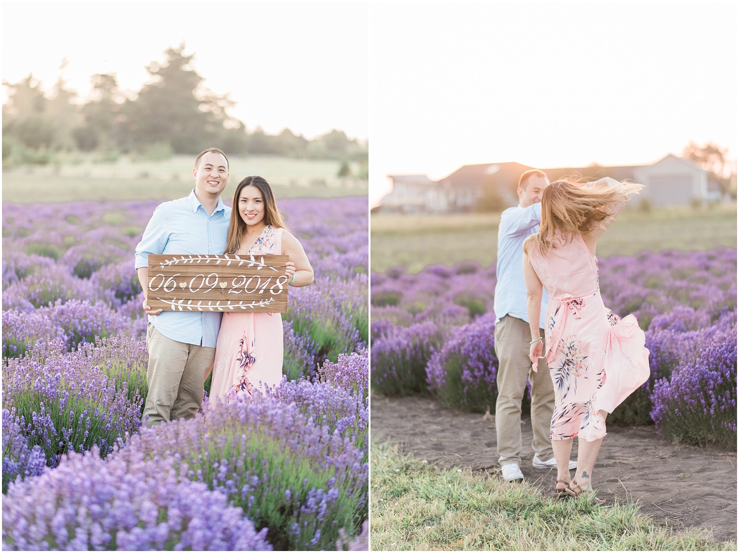  Whidbey Island, PNW Engagment Photographer, Lavendar Farm, Rose Gold, Romantic Photography, Ebeys Landing, Sunset 