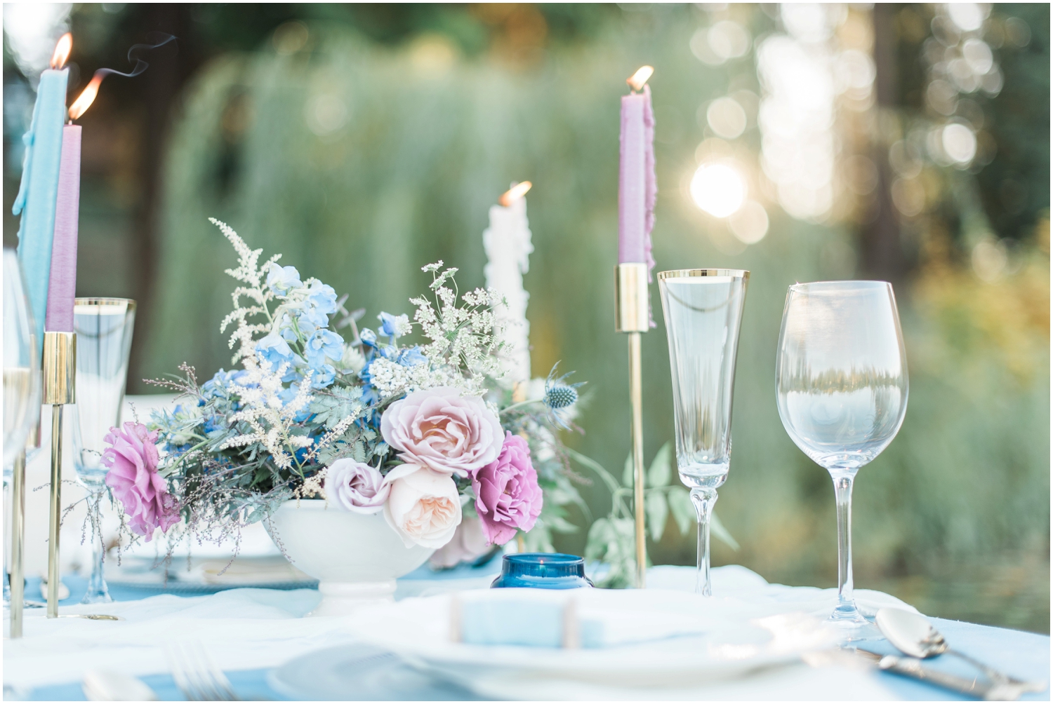 Colonial, two brides, mrs. & mrs. Taper candles, lake front, velvet, lesbian, gay, Seattle wedding, outdoor, summer, fall, golden hour B. Jones Photography, Snohomish wedding