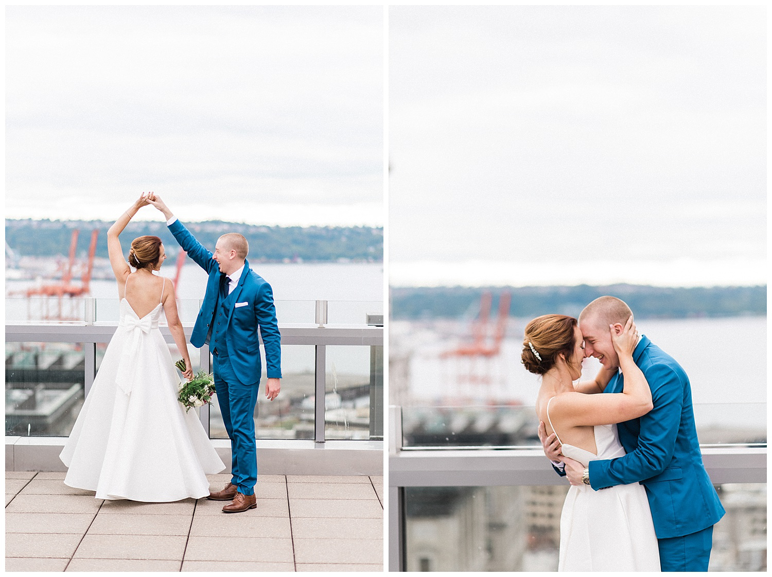 Seattle Courthouse Elopement. Pike Place, great wheel, gas works