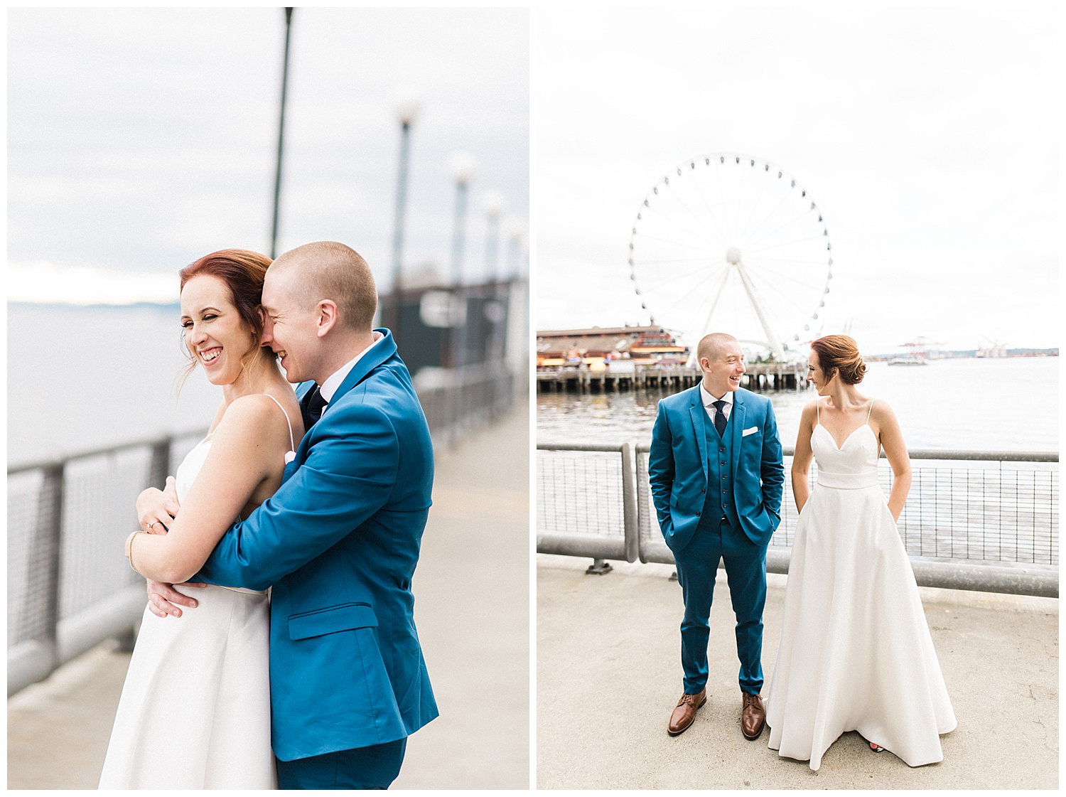 Seattle Courthouse Elopement. Pike Place, great wheel, gas works
