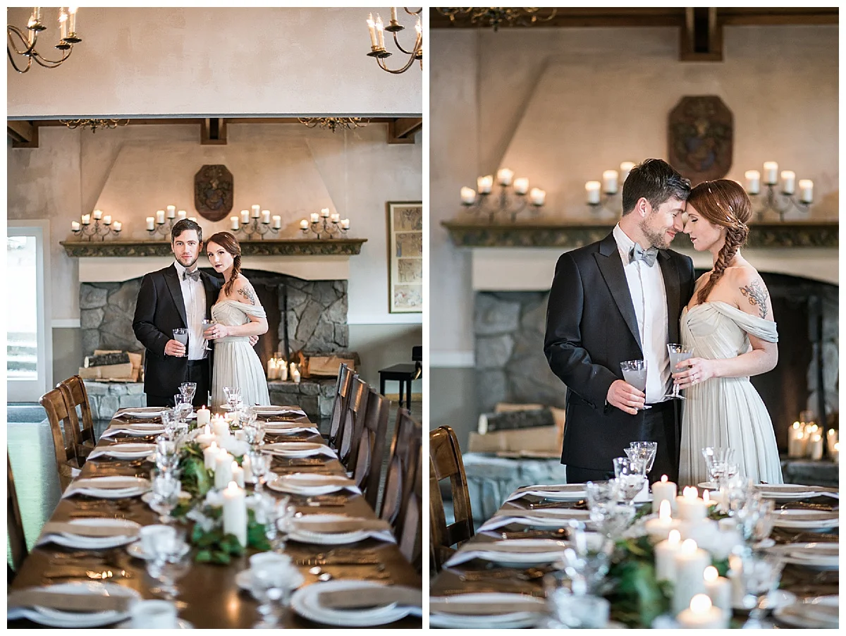 Chateau Lille wedding, Winter indoor PNW wedding, lodge, delille