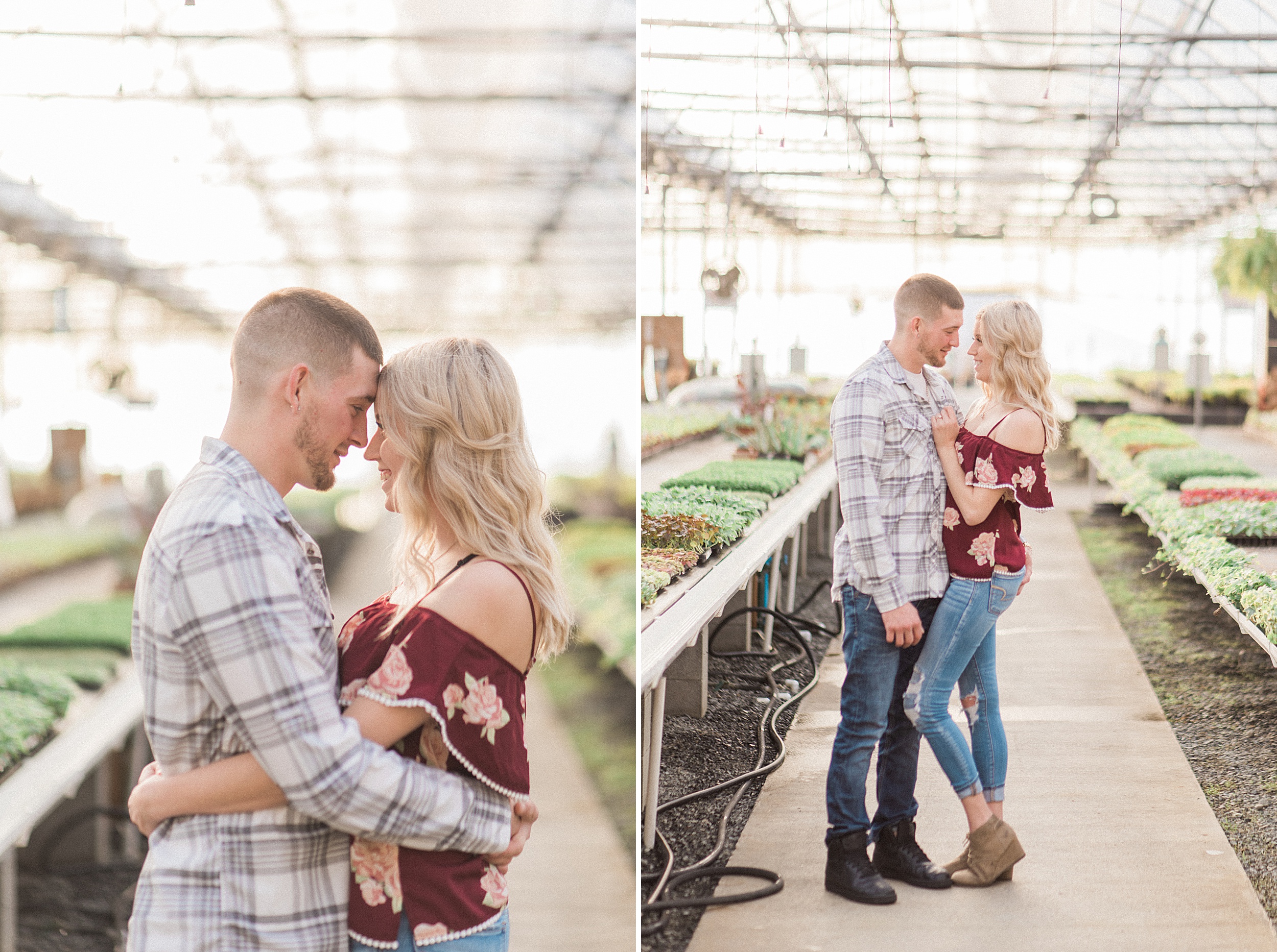 Snohomish Greenhouse nursery engagement session. Sunset. Seahawk