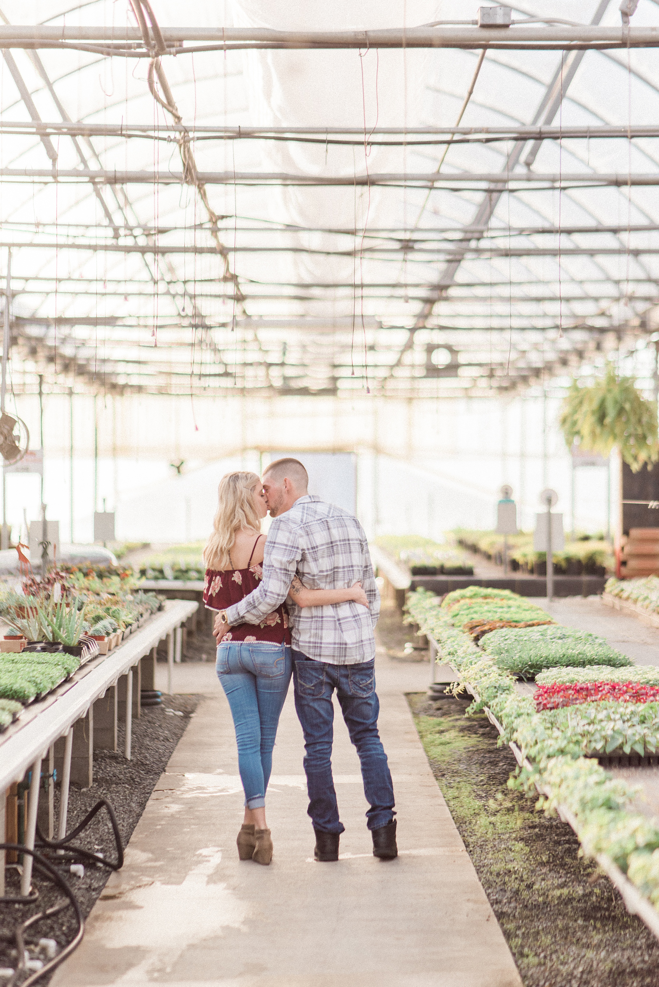 Snohomish Greenhouse nursery engagement session. Sunset. Seahawk