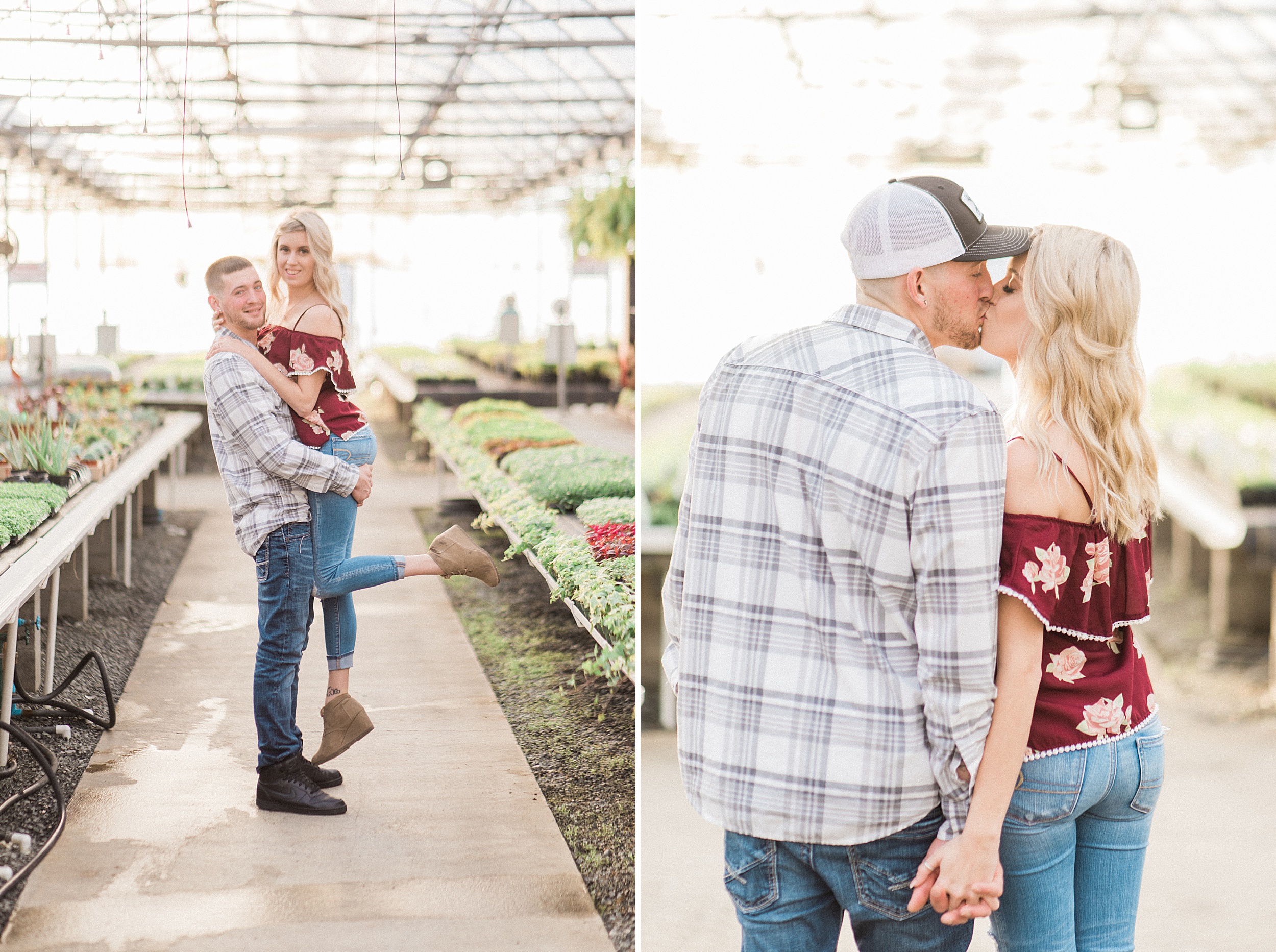 Snohomish Greenhouse nursery engagement session. Sunset. Seahawk