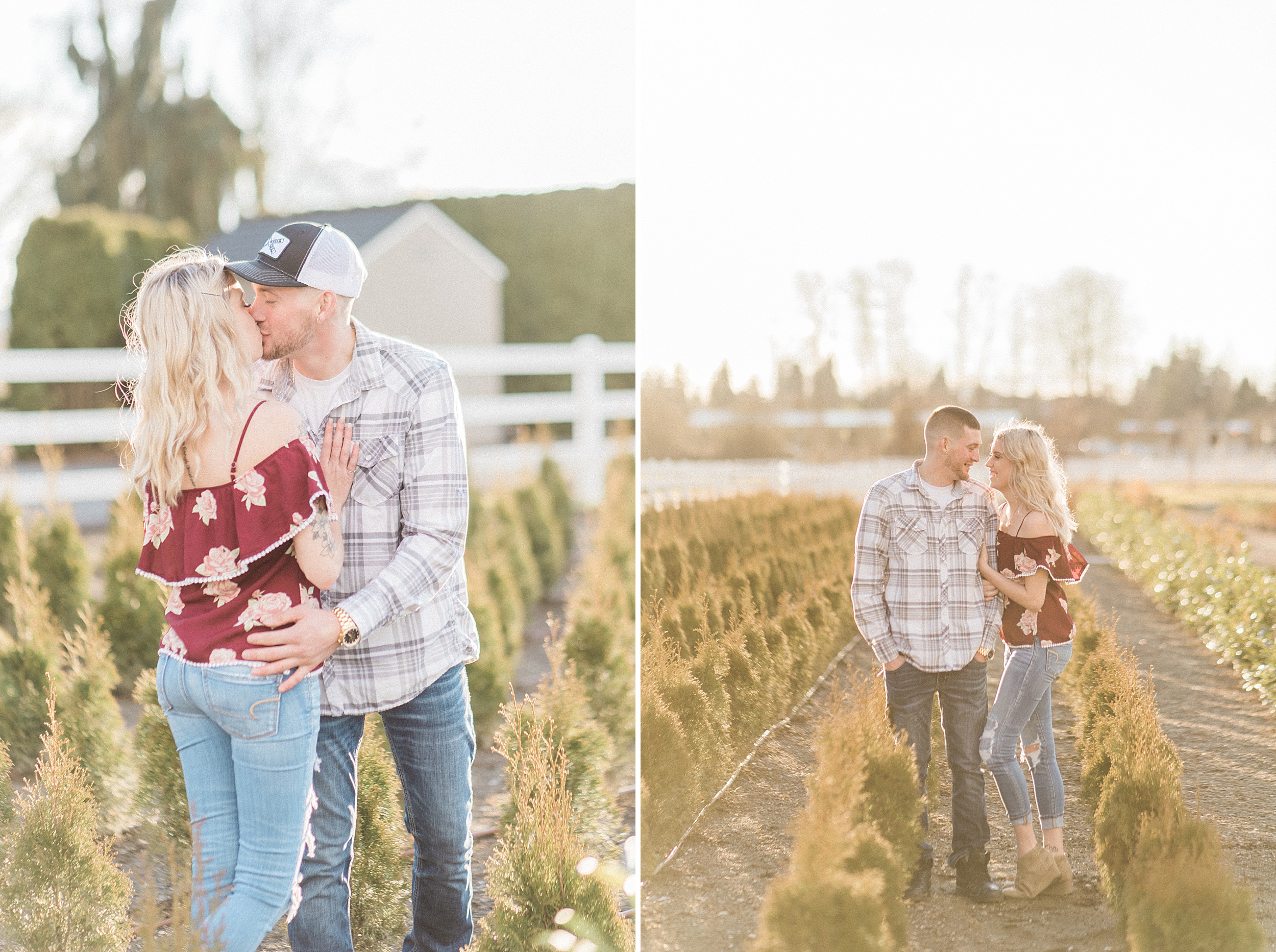 Snohomish Greenhouse nursery engagement session. Sunset. Seahawk