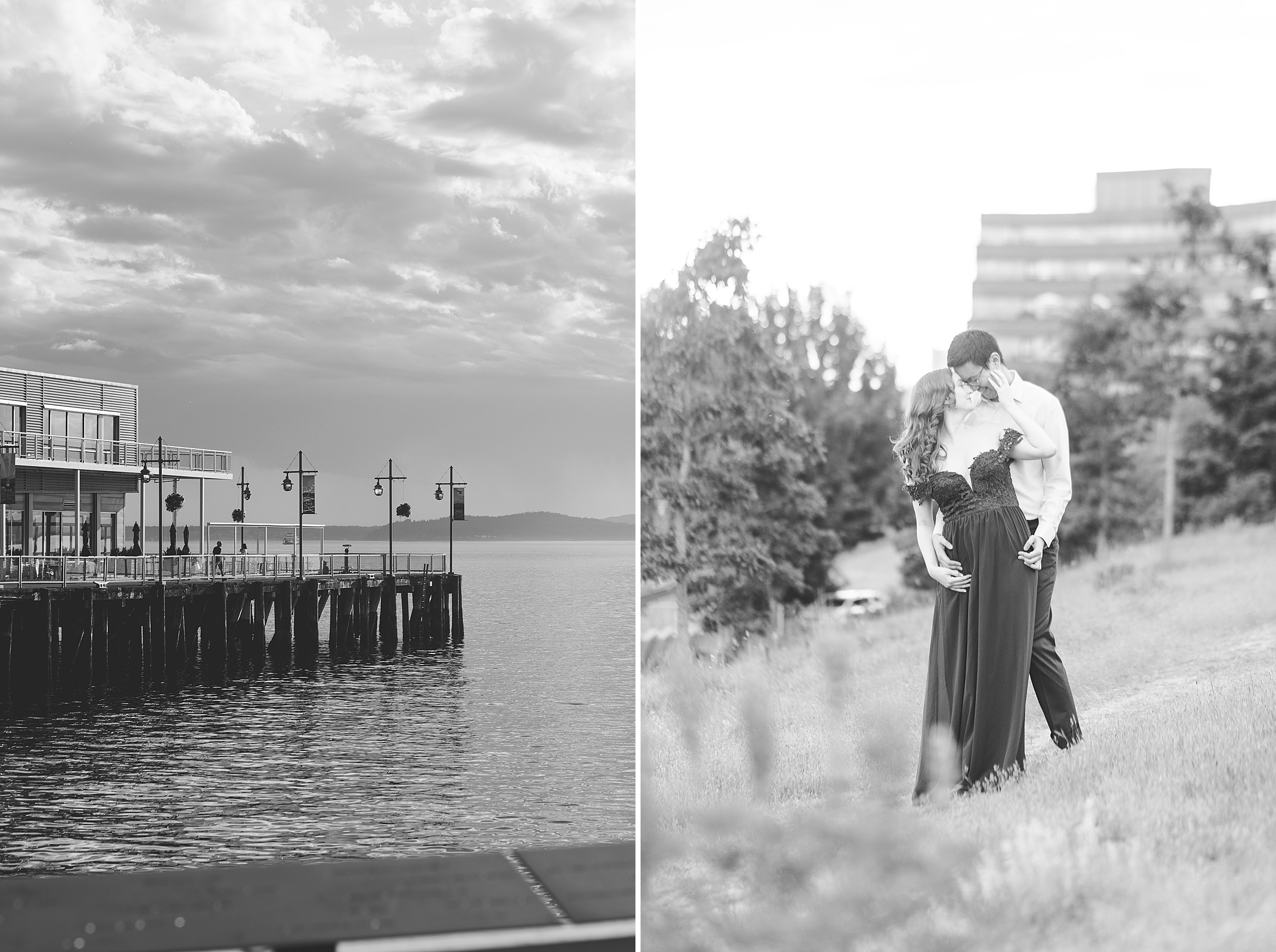Seattle waterfront engagement photos. 