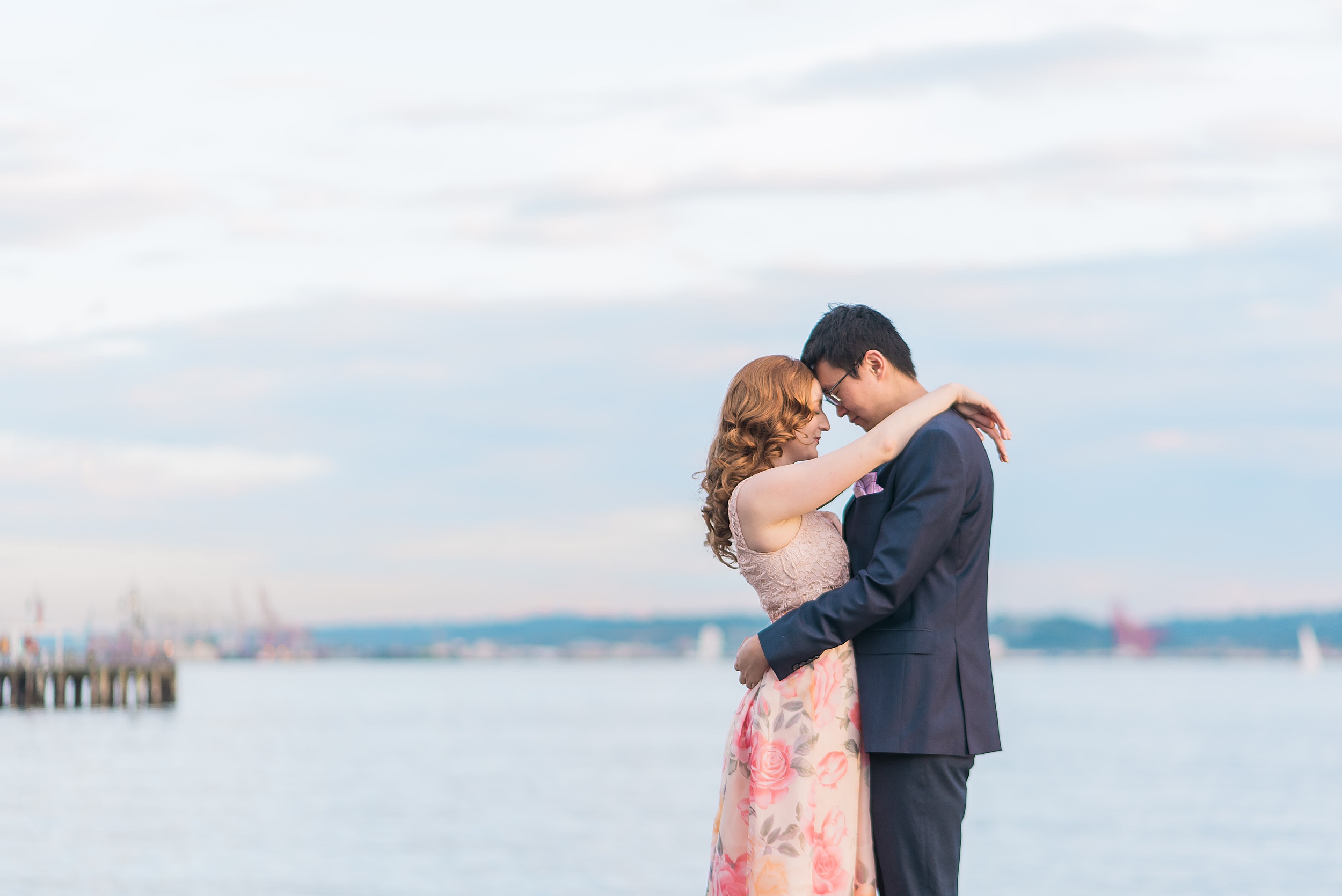 Seattle waterfront engagement photos. 