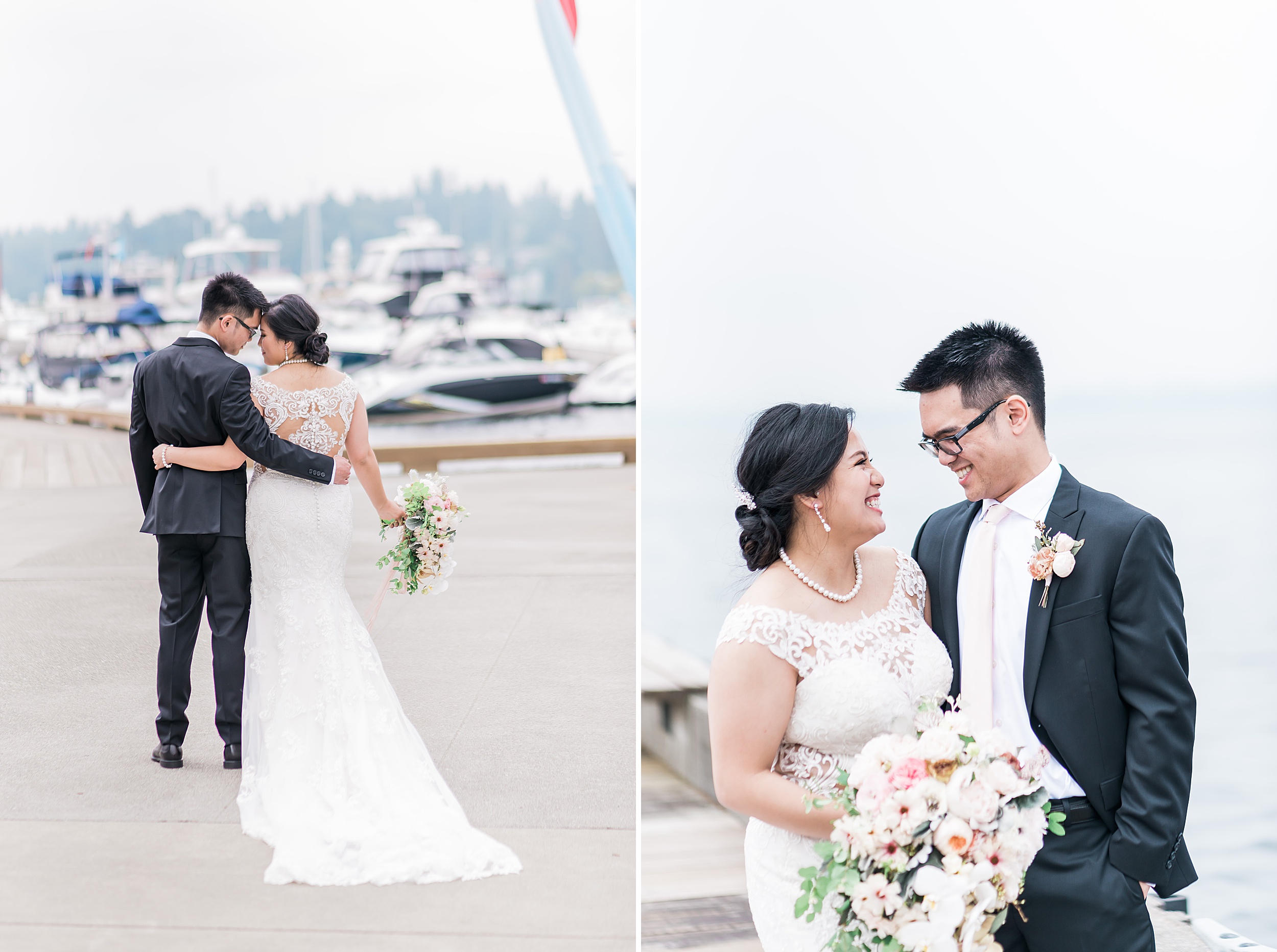 Woodmark Hotel Waterfront Wedding. Dock Photos. Seattle Wedding 