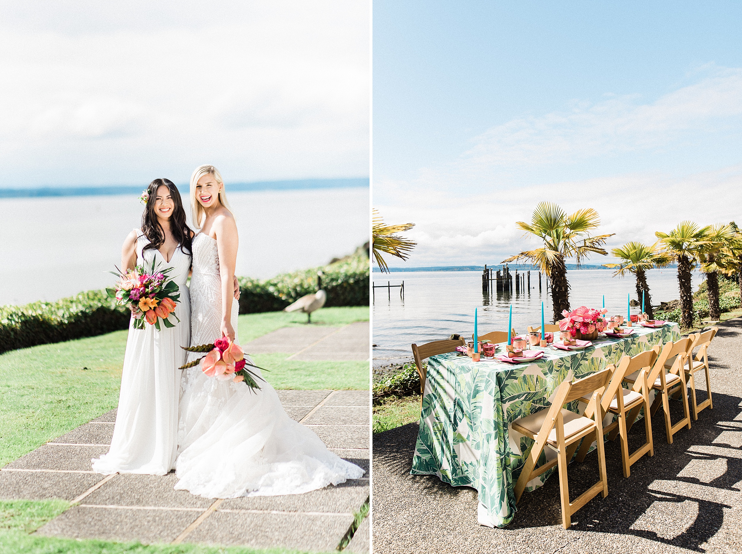 Lesbian Lilly Pulitzer Inspired PNW Wedding in Seattle
