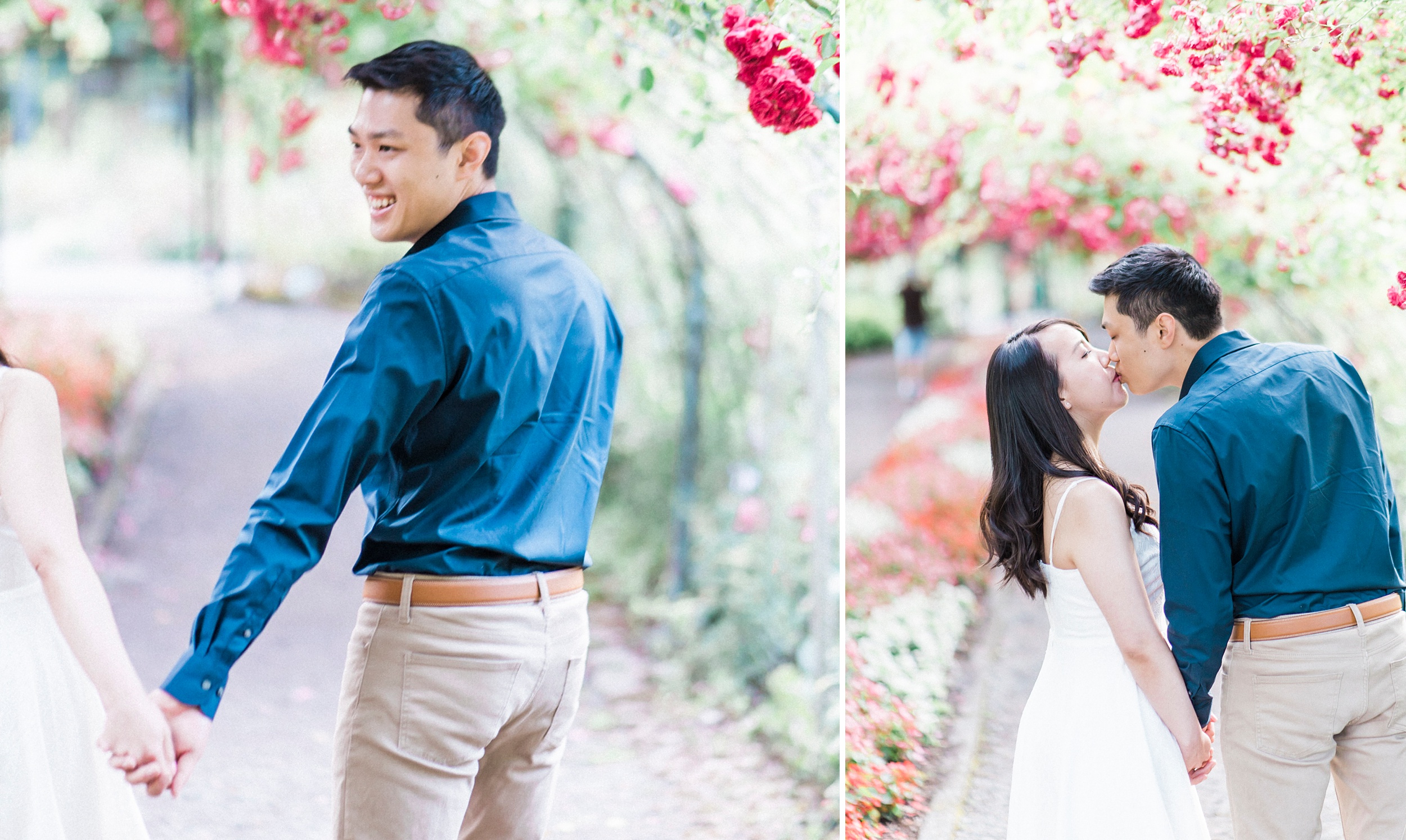 point defiance rose garden engagement photos.