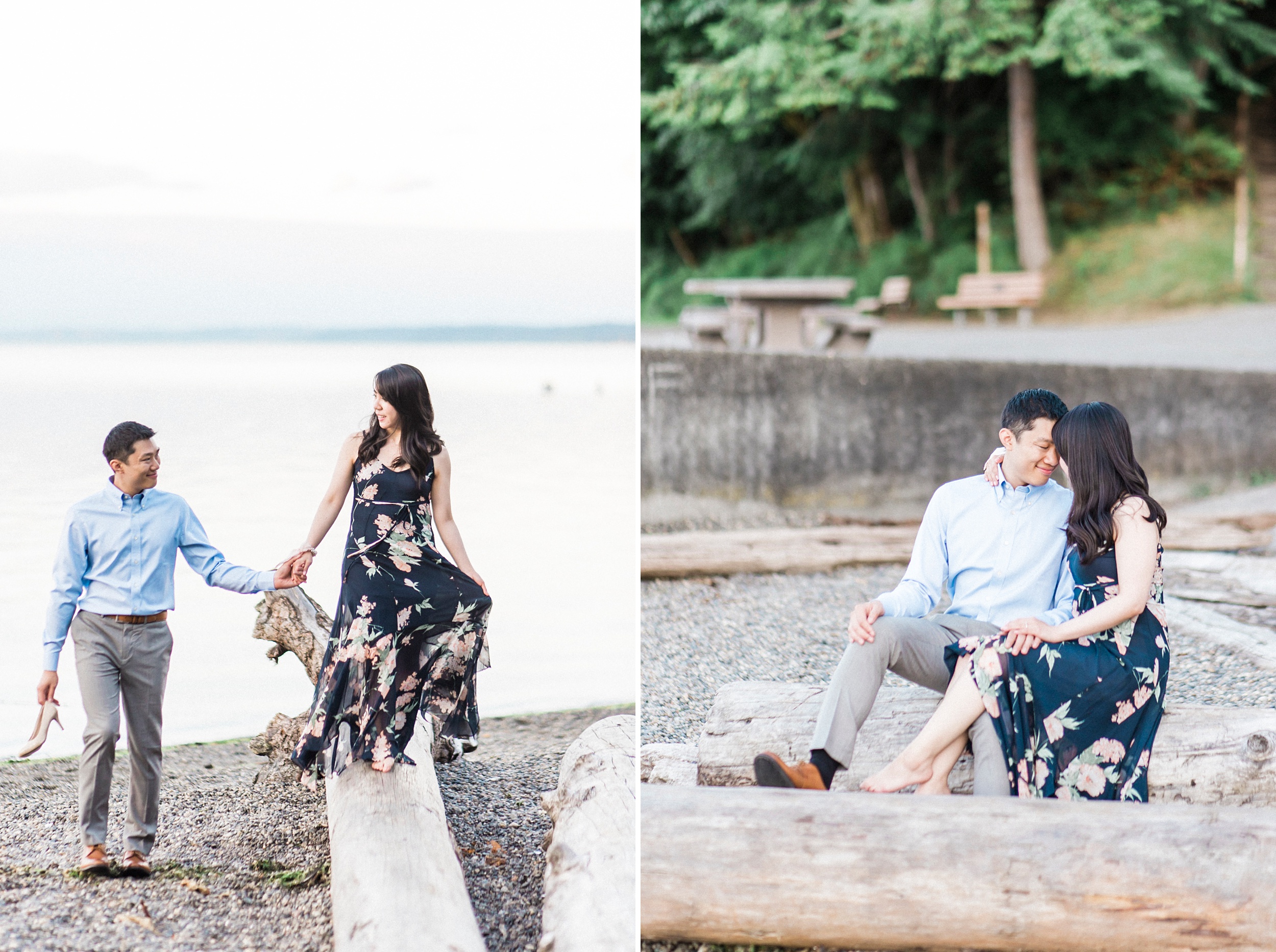 point defiance rose garden engagement photos.