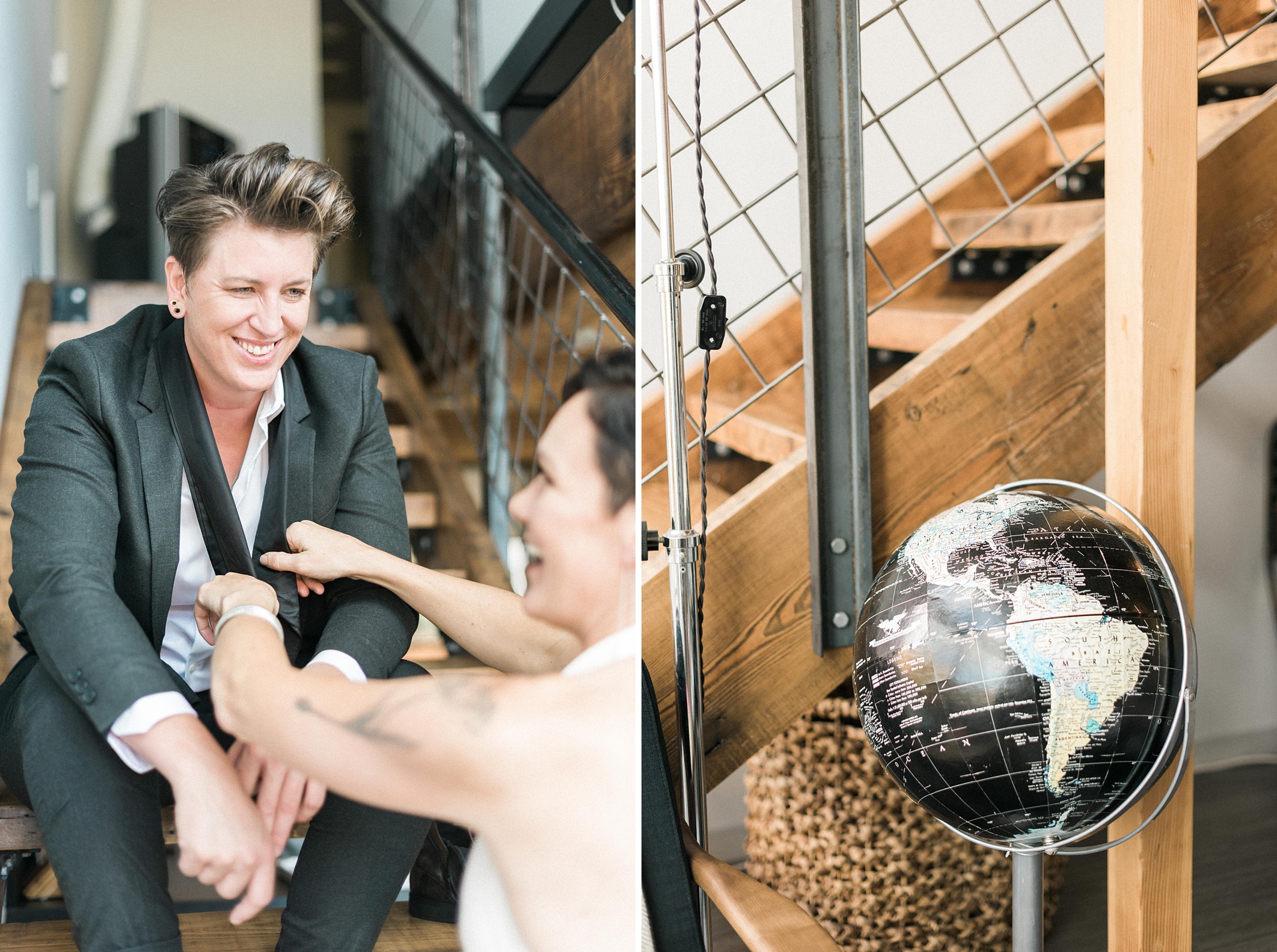 Lesbian Industrial chic hipster wedding. Bloom by Tara. Seattle 