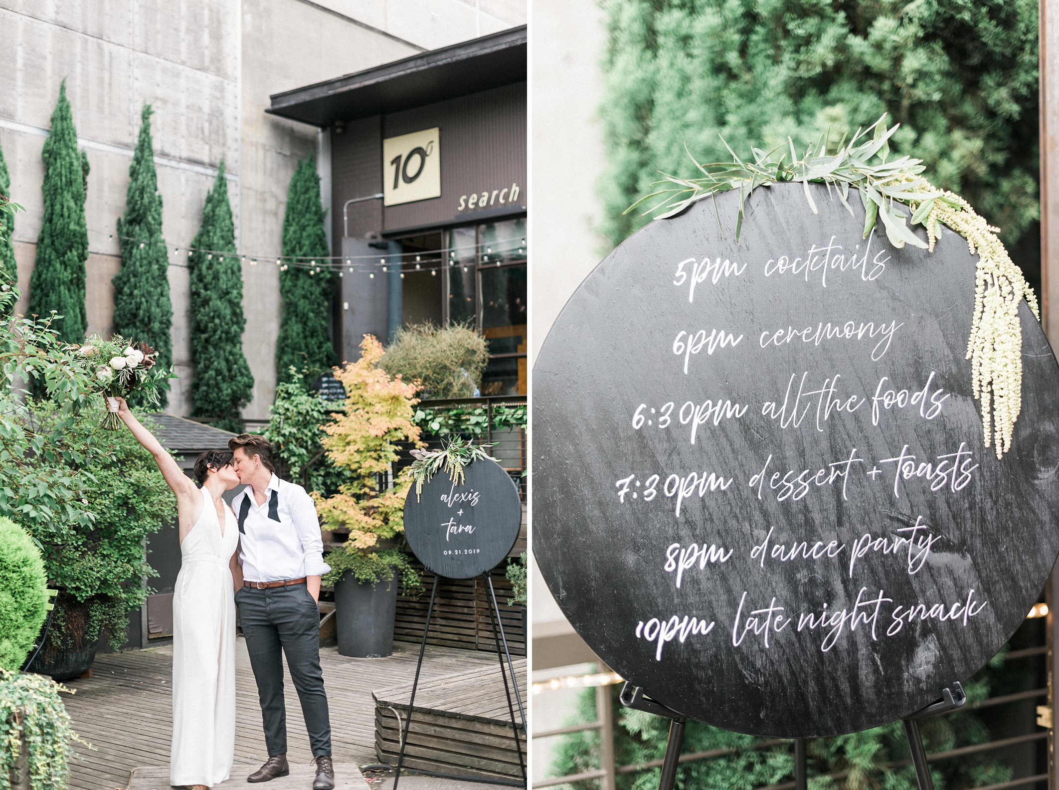 Lesbian Industrial chic hipster wedding. Bloom by Tara. Seattle 