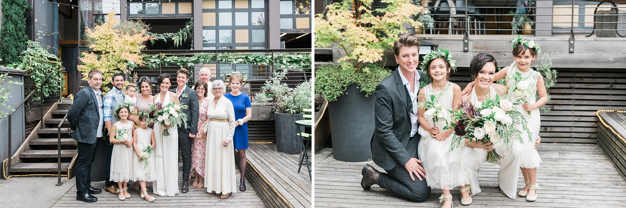 Lesbian Industrial chic hipster wedding. Bloom by Tara. Seattle 