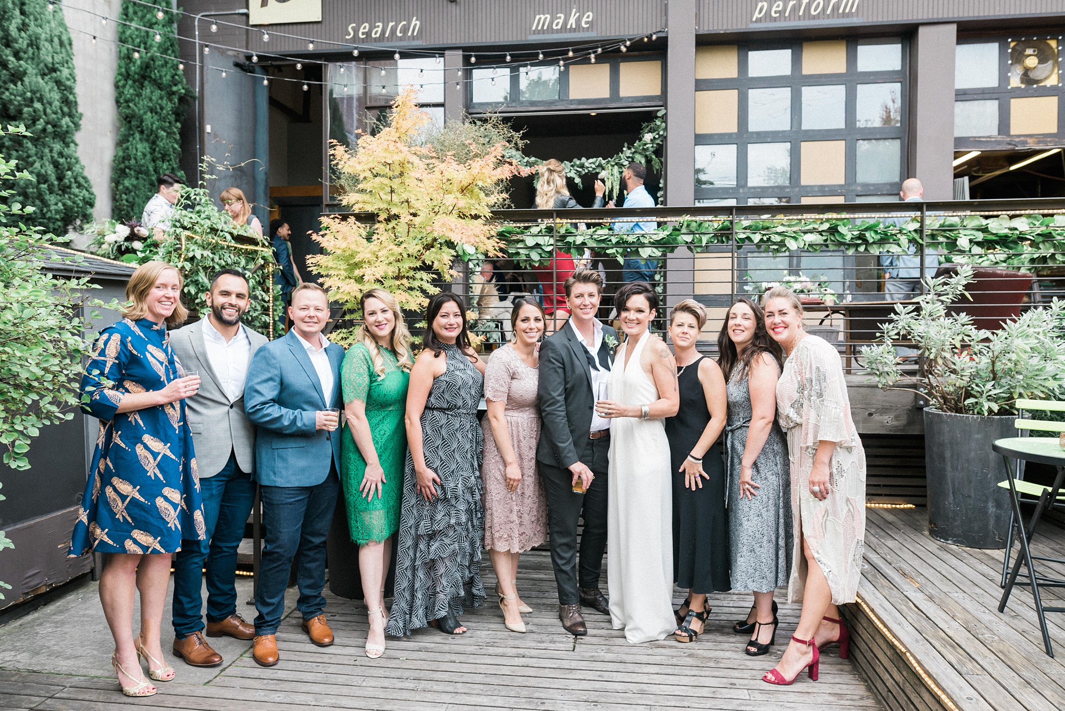 Lesbian Industrial chic hipster wedding. Bloom by Tara. Seattle 