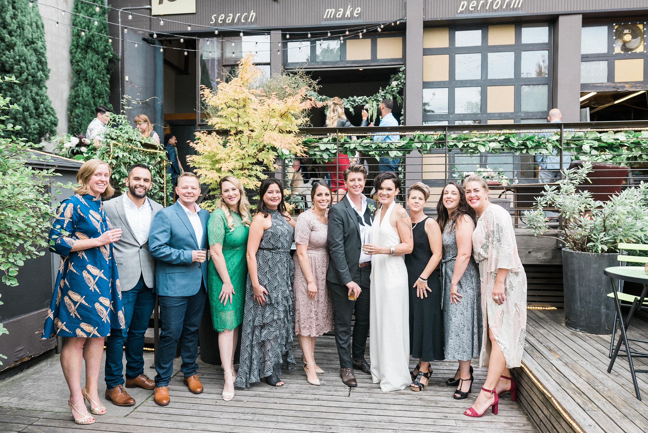 Lesbian Industrial chic hipster wedding. Bloom by Tara. Seattle