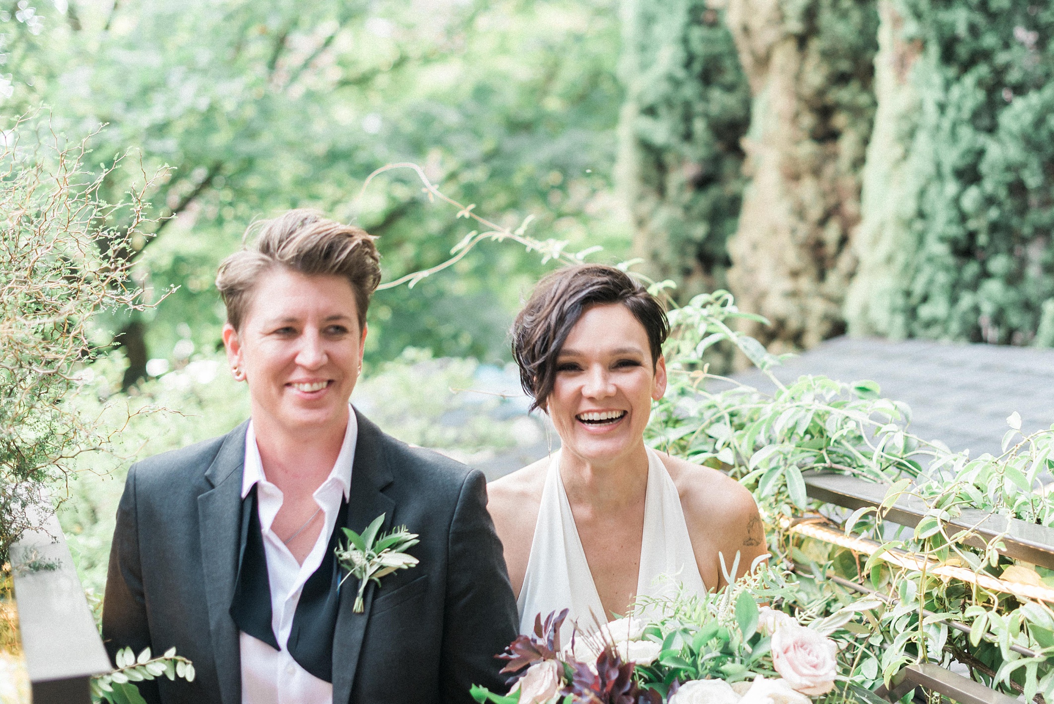 Lesbian Industrial chic hipster wedding. Bloom by Tara. Seattle 