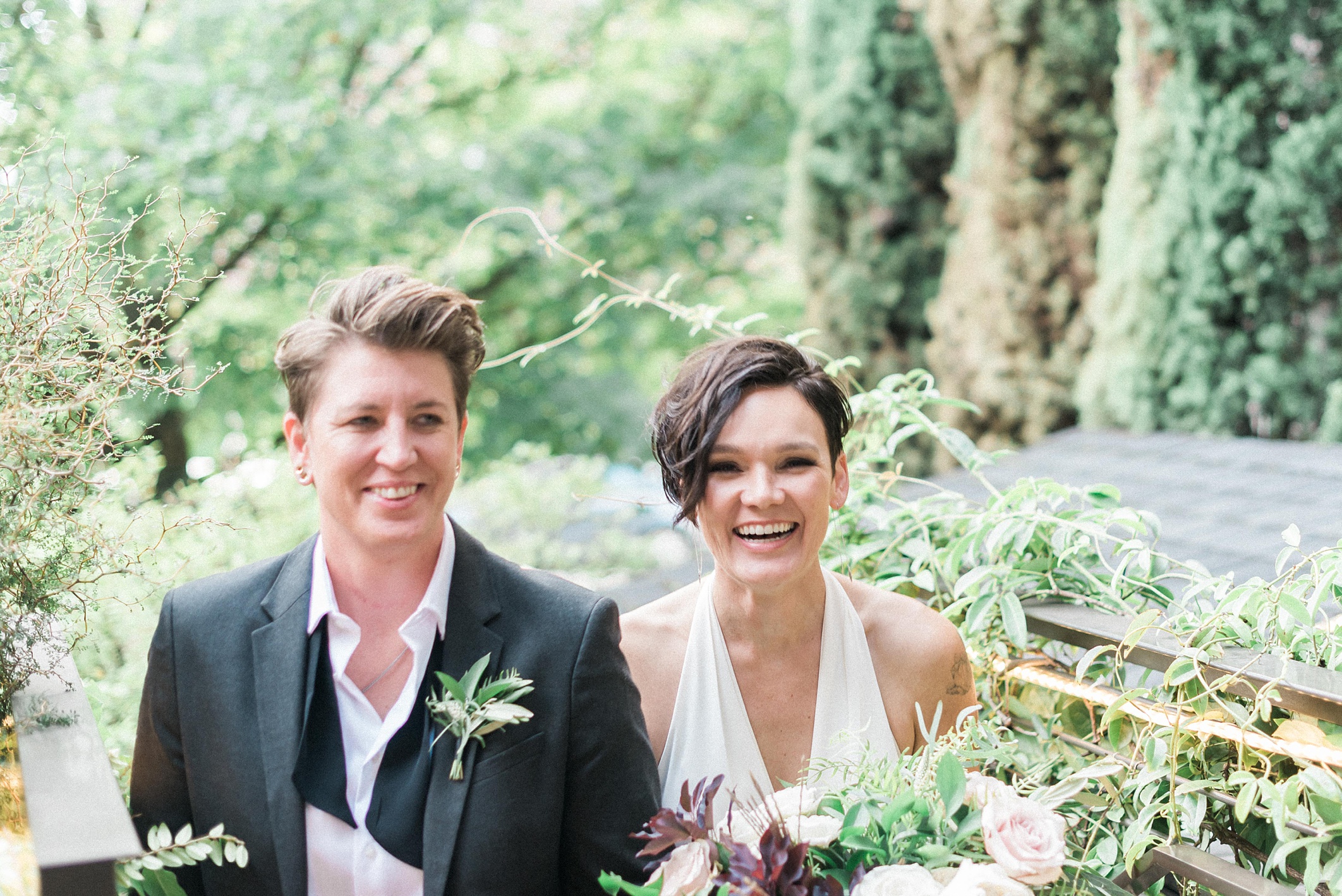 Lesbian Industrial chic hipster wedding. Bloom by Tara. Seattle