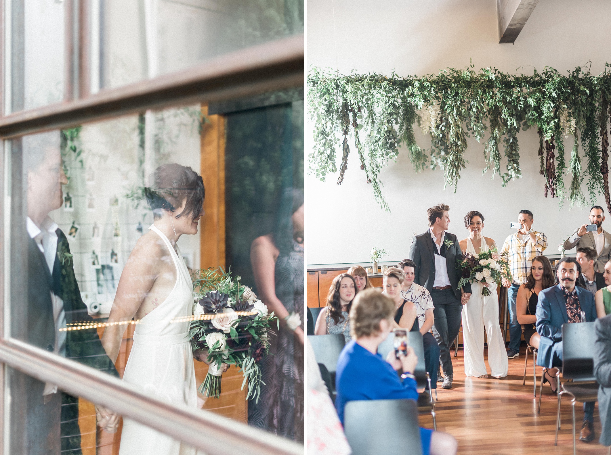 Lesbian Industrial chic hipster wedding. Bloom by Tara. Seattle 