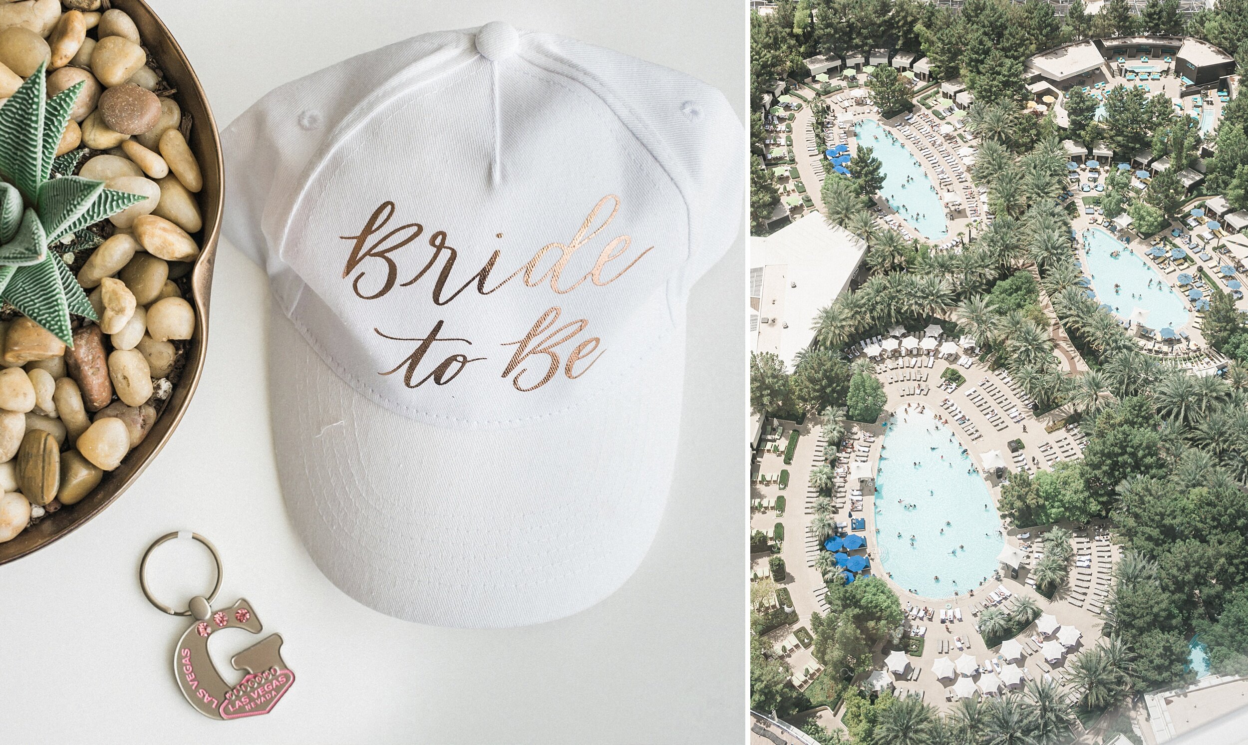 Bride to be Hat. Aria Sky Suite Wedding. Las Vegas strip Elopeme