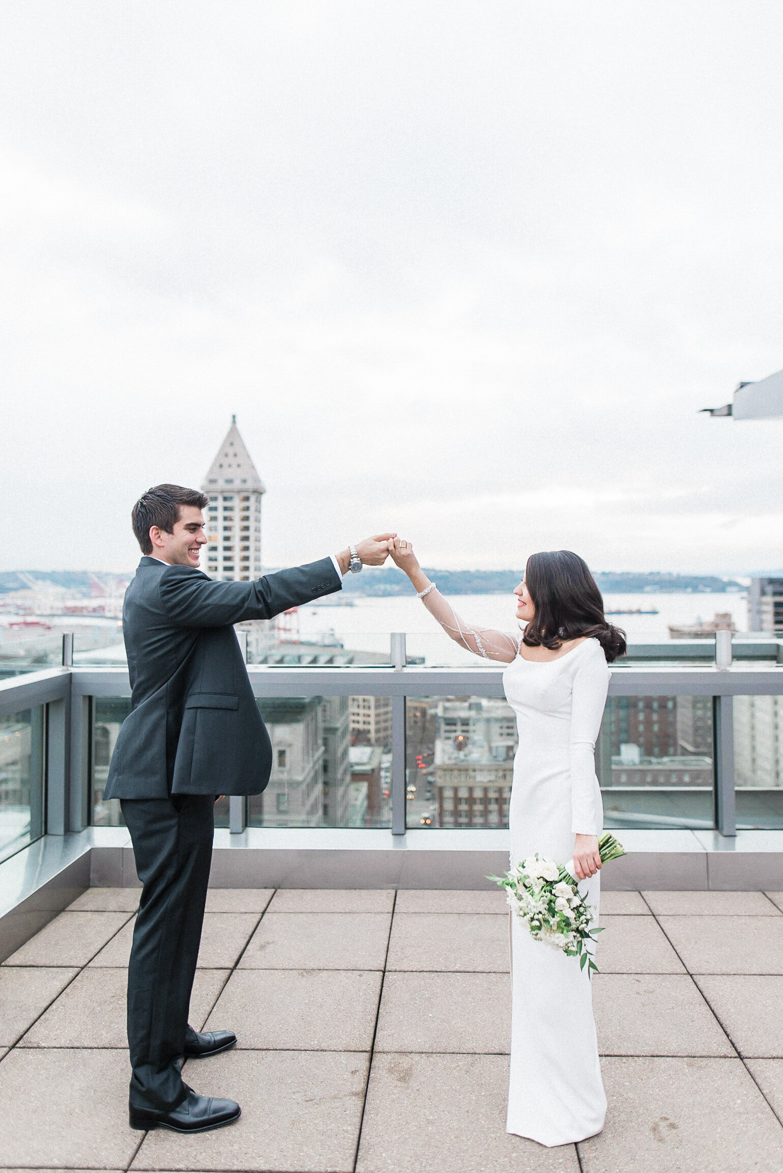 Seattle Courthouse Wedding. Rooftop Elopement.