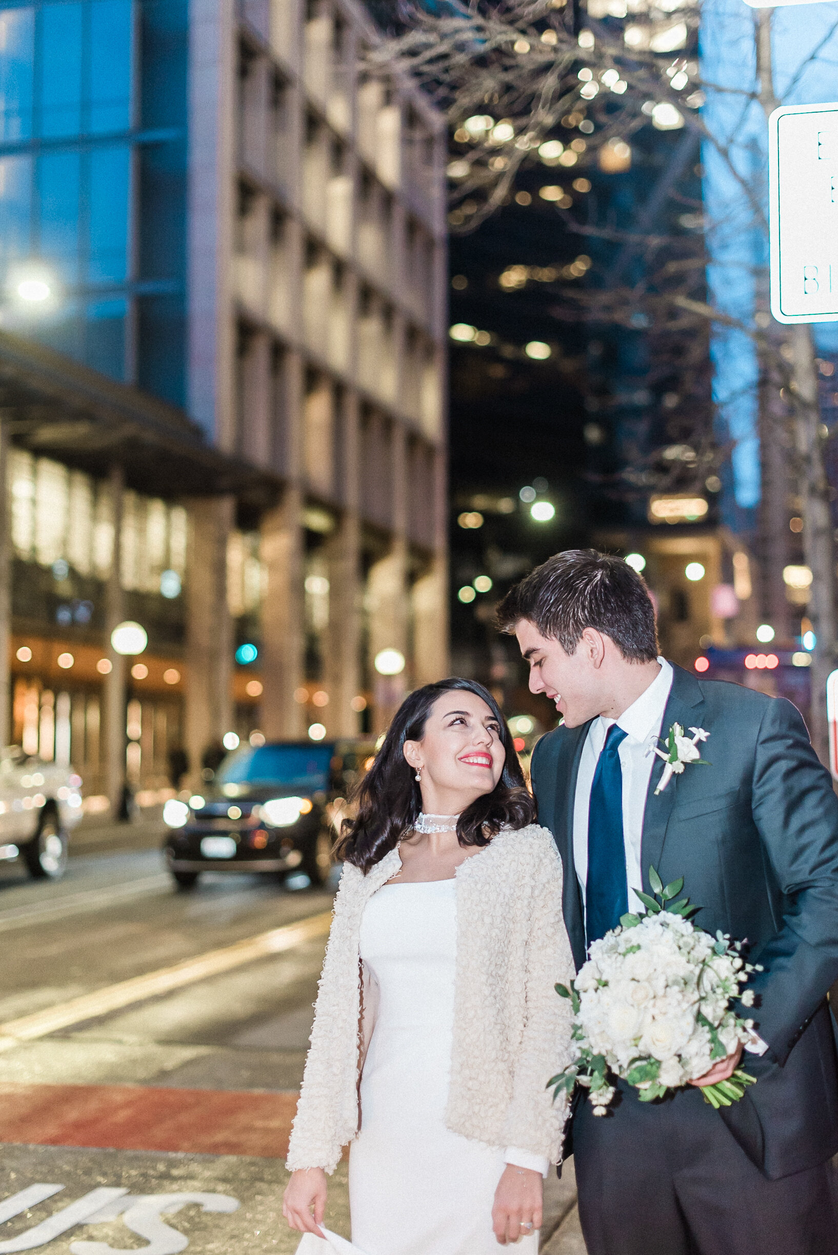 Downtown winter seattle courthouse wedding. 