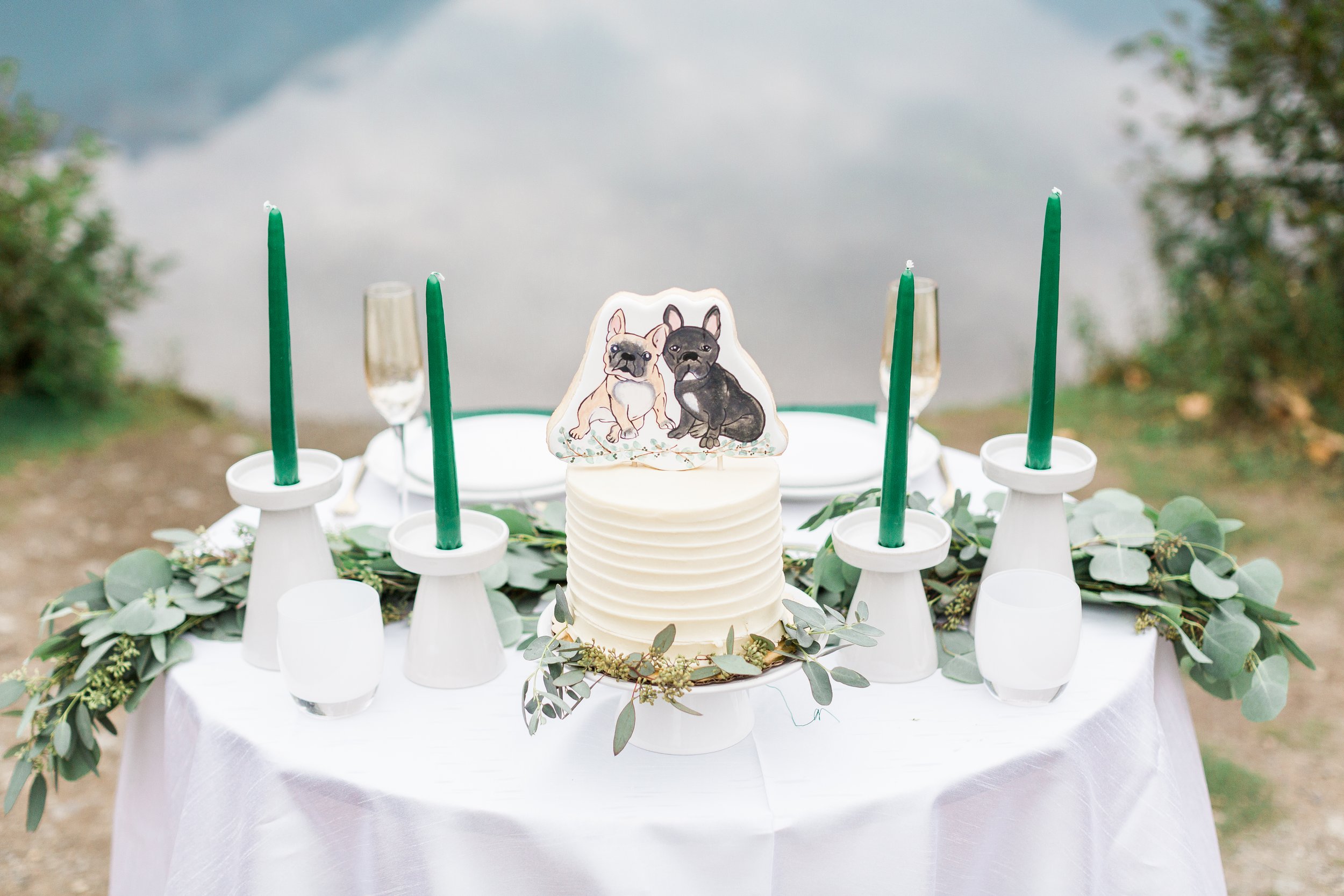  A personalized wedding cake topper that features your dogs 