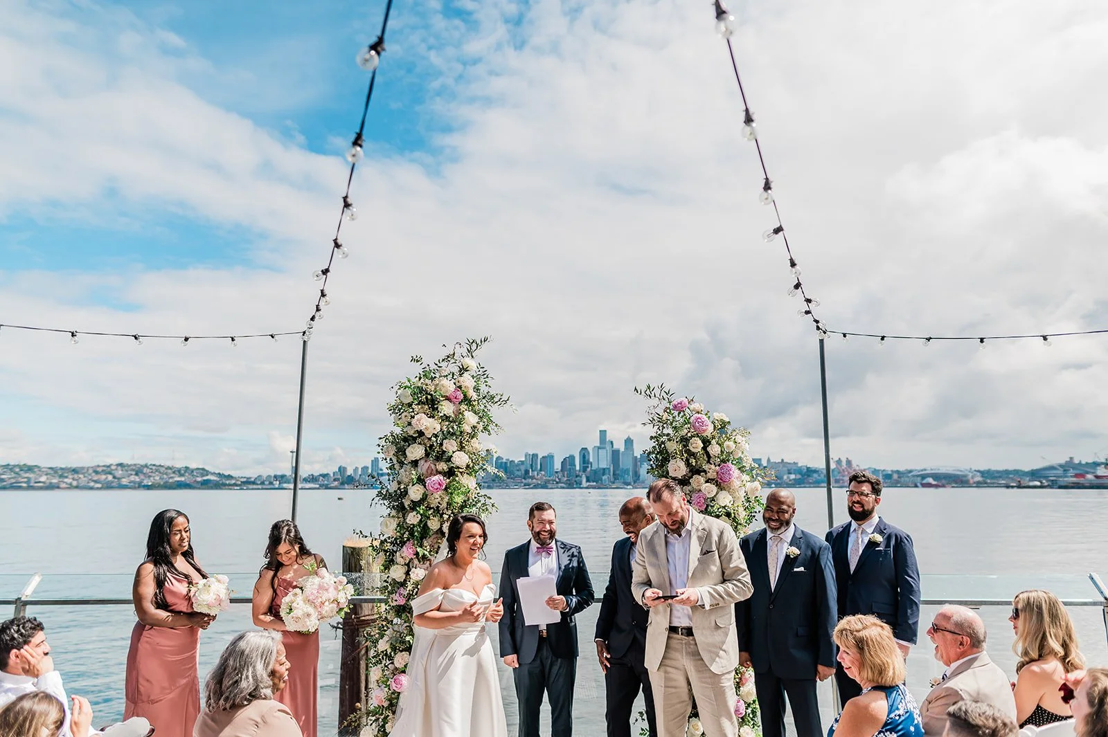 Salty's on Alki Wedding: Liz &amp; Kelvin's Seattle Waterfront Brunch