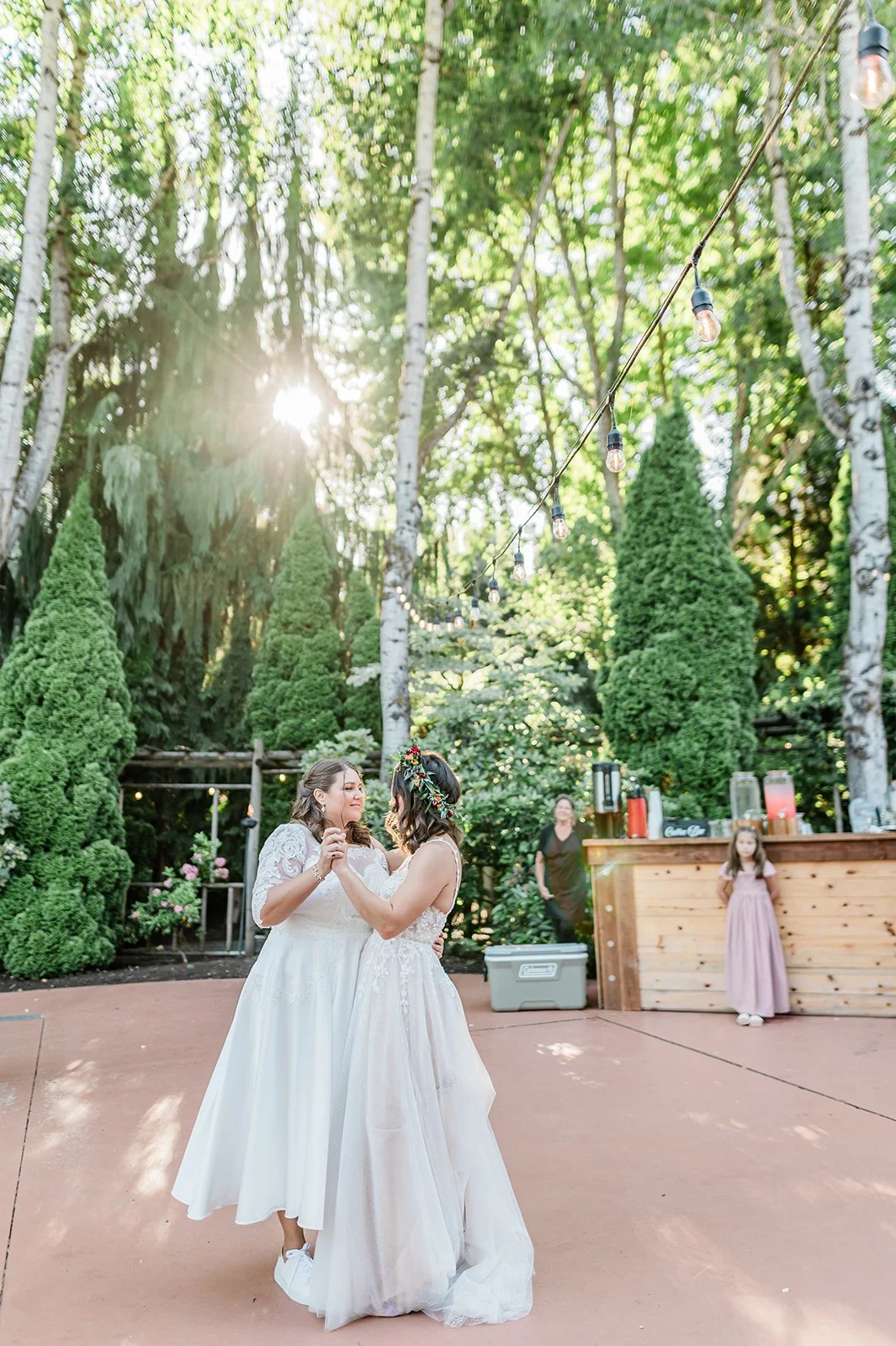 First dance under the birch trees at Jardin del Sol in Snohomish