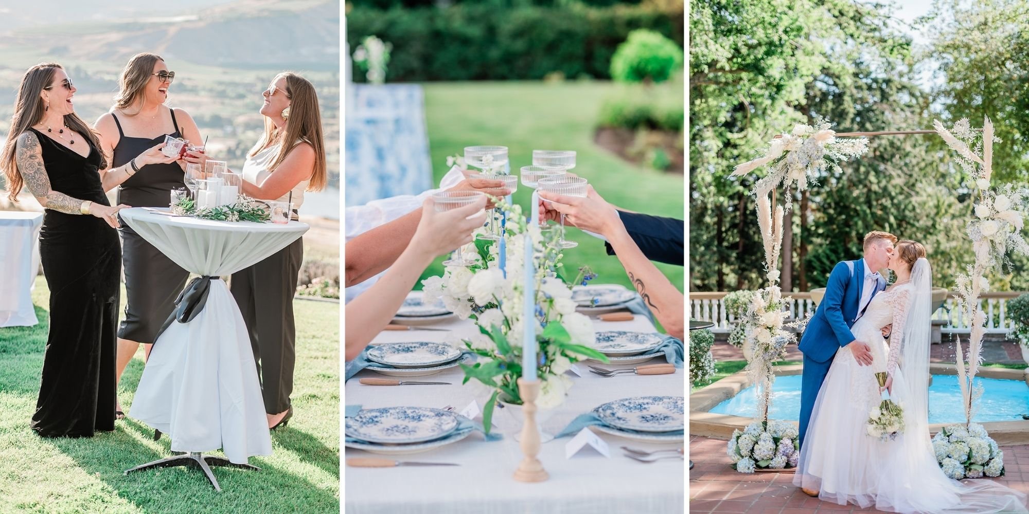 ceremony-seattle.jpg	Outdoor garden wedding ceremony and portraits with greenery and white florals