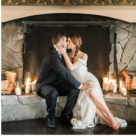 Winter wedding photos at Chateau Lill