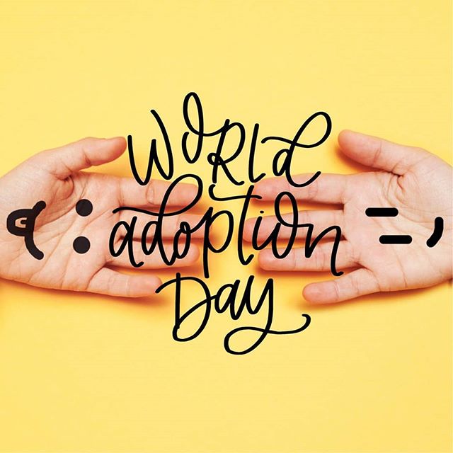 Today is World Adoption Day! Draw a happy face on your hand in support 😊 to learn more check out their website: worldadoptionday.org