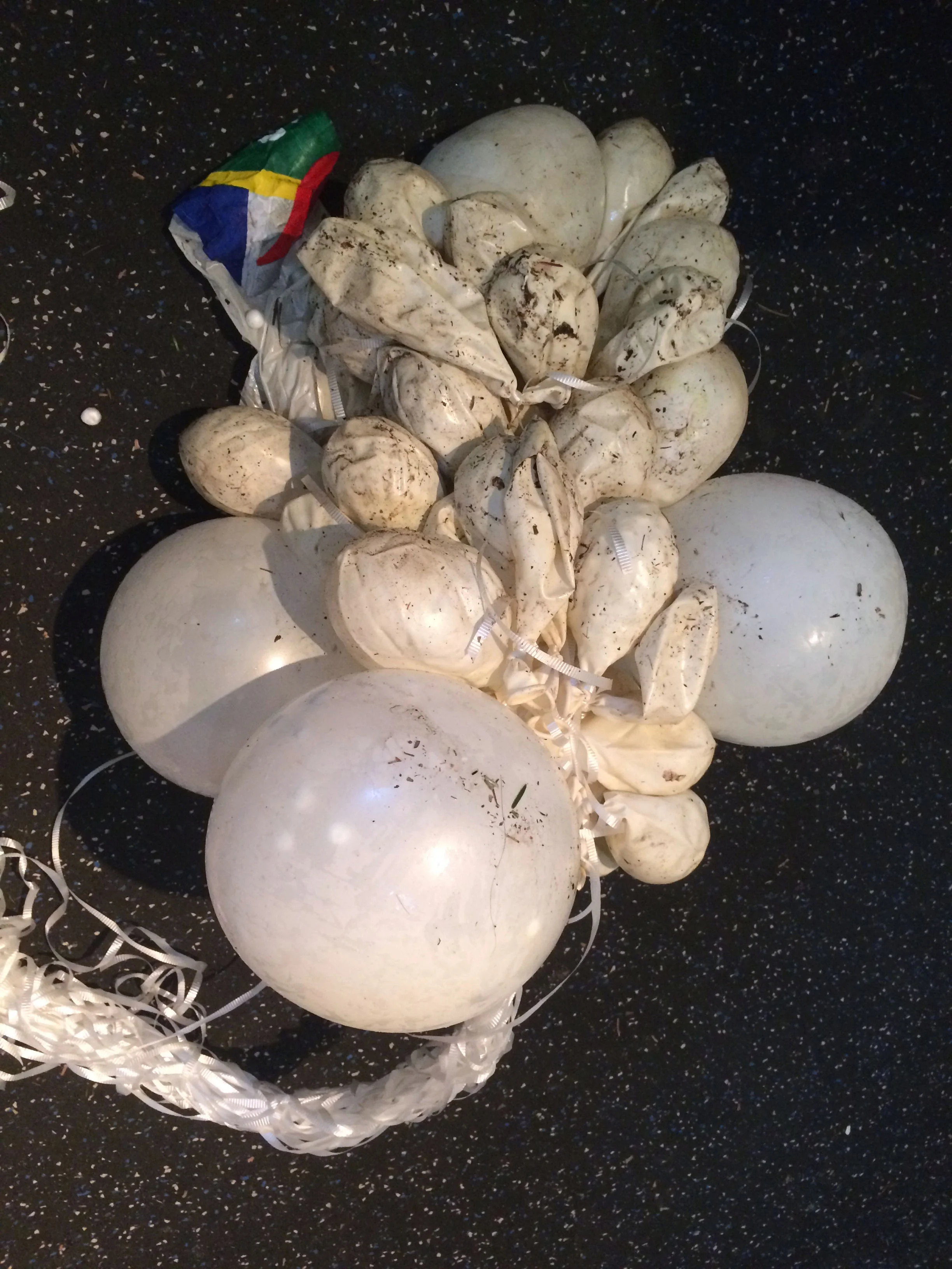 #LivingWithTheCloud, Balloons, string, paper, markers, Instagram, iPhone, dimensions variable, 2016. Photo by Jason Horvath.