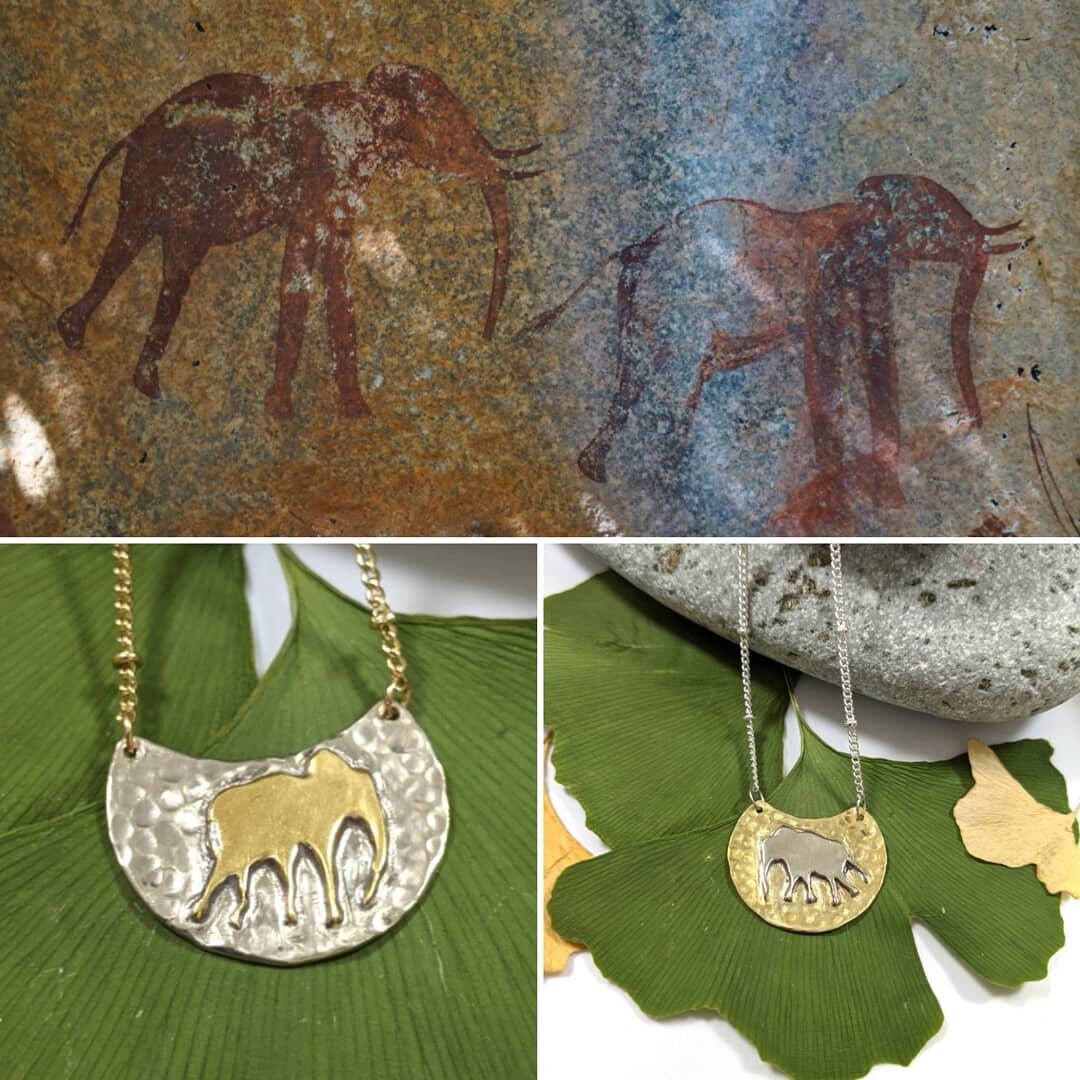 World Elephant Day 🌍 🐘 and Throwback Thursday ↩️ 

I was lucky to see herds of wild elephants and several Bushman cave paintings while living in Zimbabwe.  My silhouette pendants (link in bio☝️) were based off these ancient works of art.  I hope ge