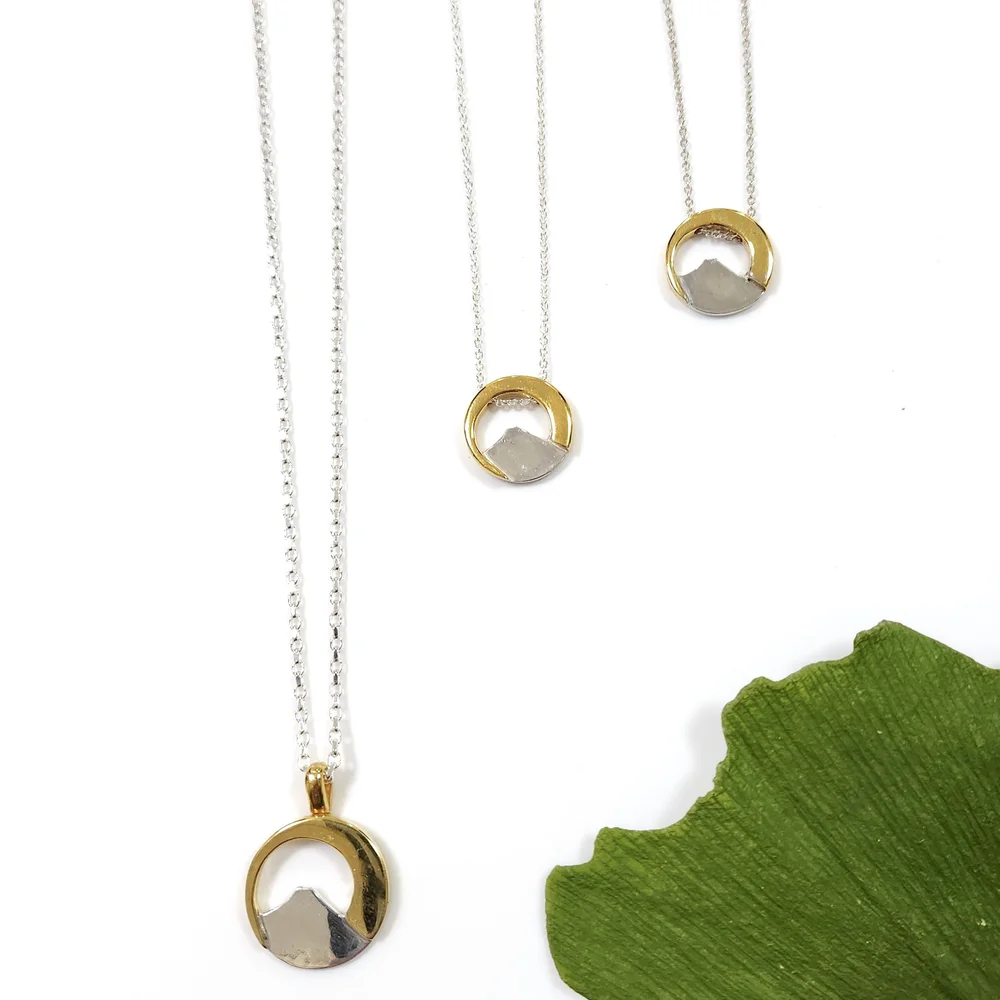 necklace- sunrise sterling silver and gold — Melissa Finkenbiner