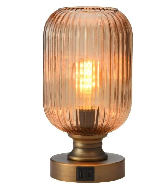 Feng Shui Amber glass table lamp