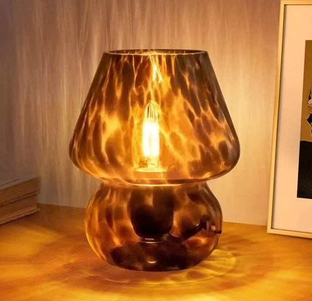 Feng Shui amber glass table lamp