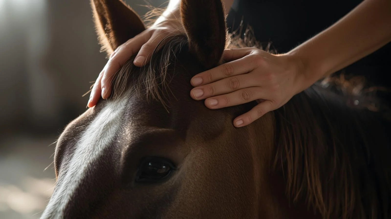 In-person equine craniosacral bodywork session in Reno, Nevada, supporting relaxation, balance, and well-being for horses.