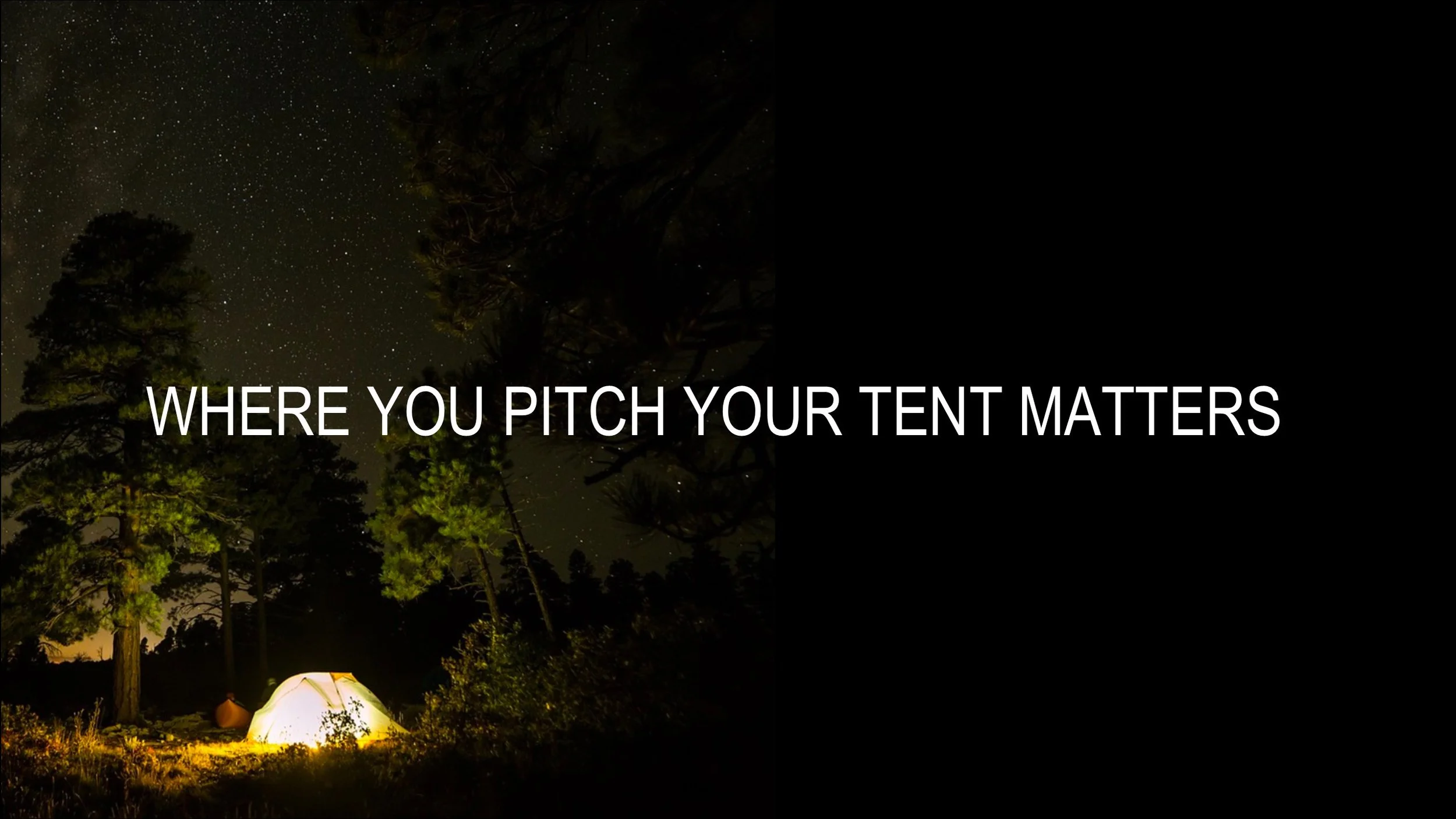 Where You Pitch Your Tent Matters