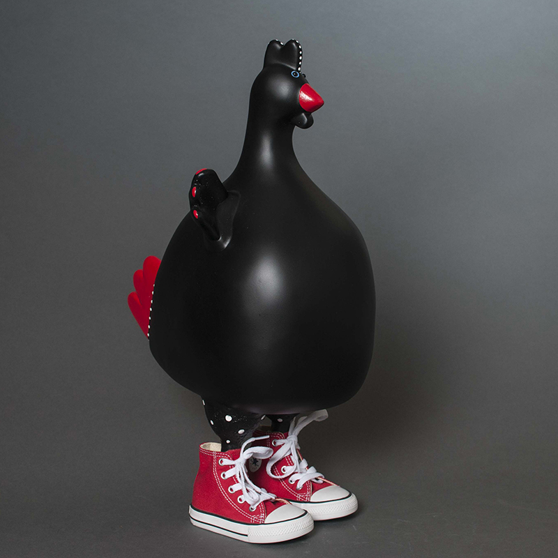 Chalkboard Chicken In Red Converse High-Top Sneakers — Earthenworks